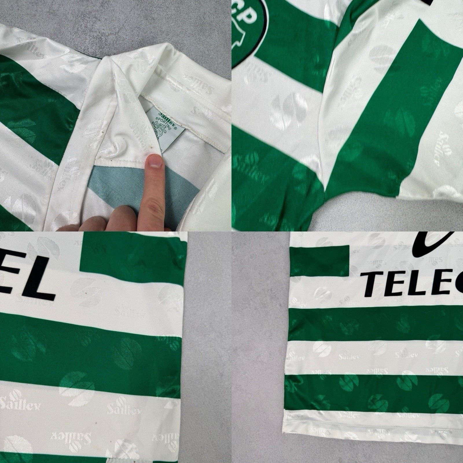 Vintage 1995-1996 Sporting Lisbon Saillev Home Soccer Jersey Size US XL / EU 56 / 4 - 21 Thumbnail