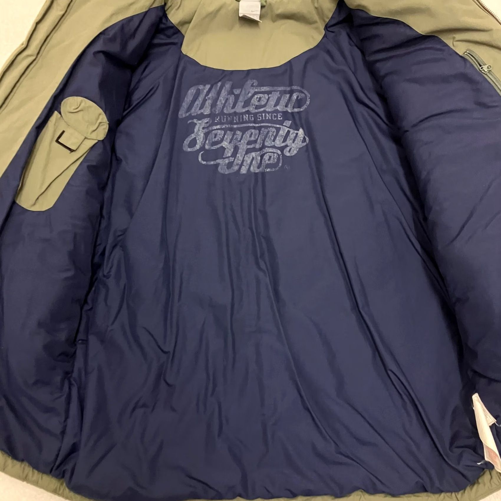 Nike VINTAGE Nike Athletic Puffer Jacket Mens XL Khaki Green Quilted Full Zip Vintage Size US XL / EU 56 / 4 - 4 Thumbnail