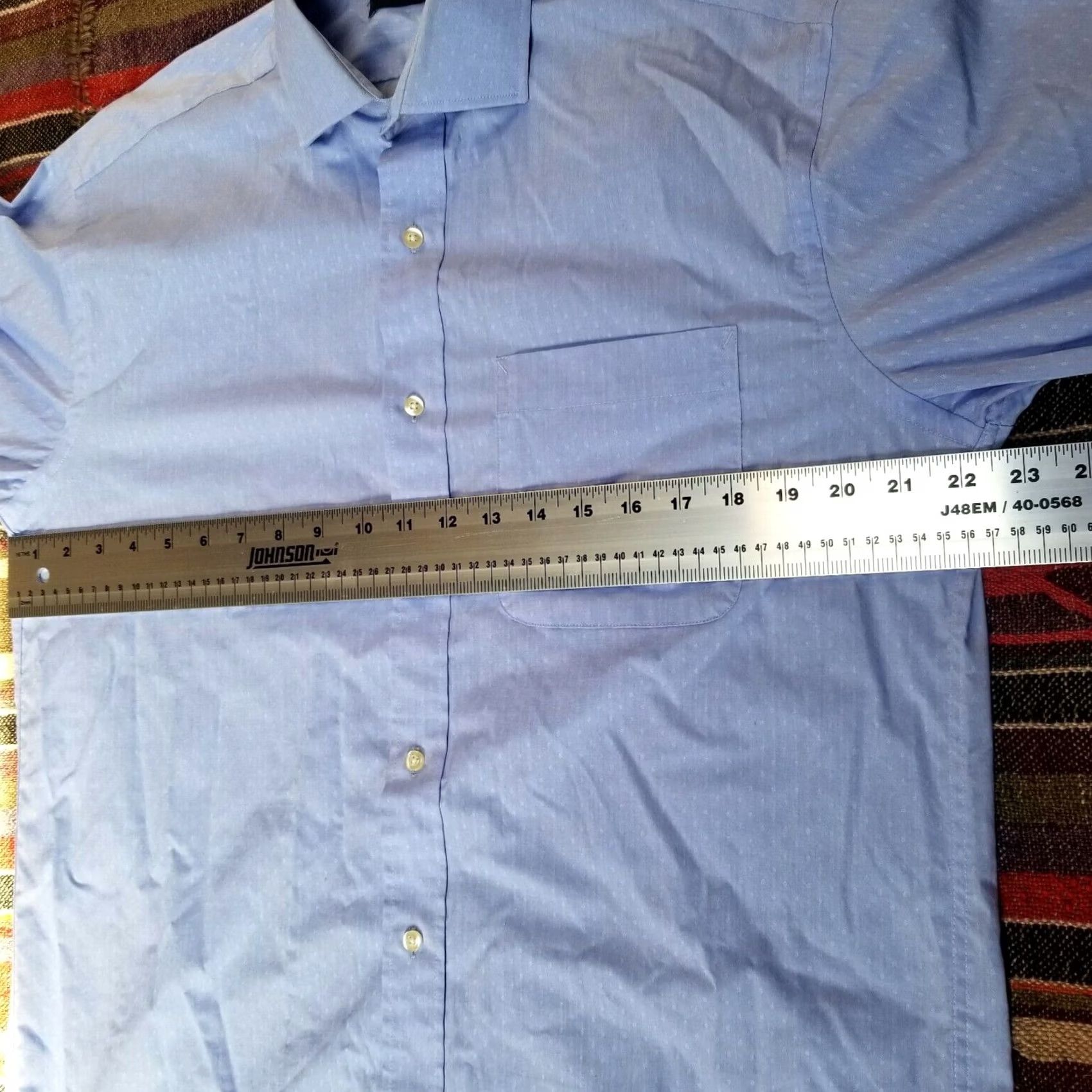 Tommy Hilfiger Tommy Hilfiger Men's Regular Fit Stretch Wrinkle Resistant Dress Shirt Medium 15-15.5 Blue Size US L / EU 52-54 / 3 - 3 Thumbnail