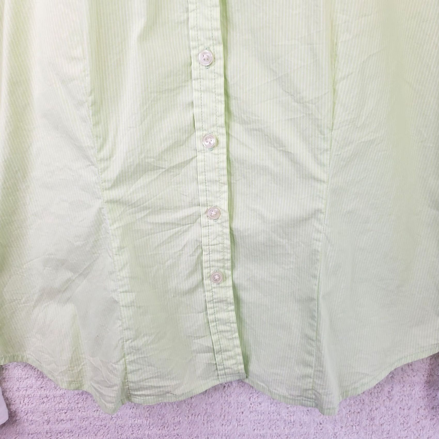 Lilly Pulitzer Lilly Pulitzer Women's Shirt Button-Up Long Sleeve Mint Green White Collared Size 6 Size M / US 6-8 / IT 42-44 - 6 Thumbnail