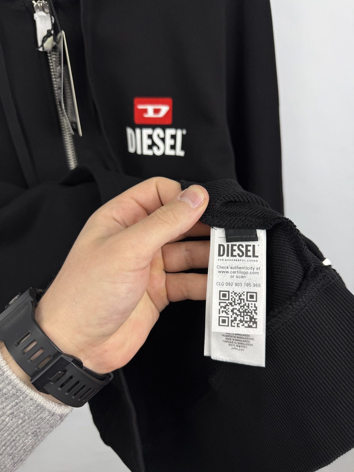 Diesel 🇺🇸 NWT❗️Diesel Full Zip Hoodie Black For Successful Living Y2K Size US L / EU 52-54 / 3 - 13 Thumbnail