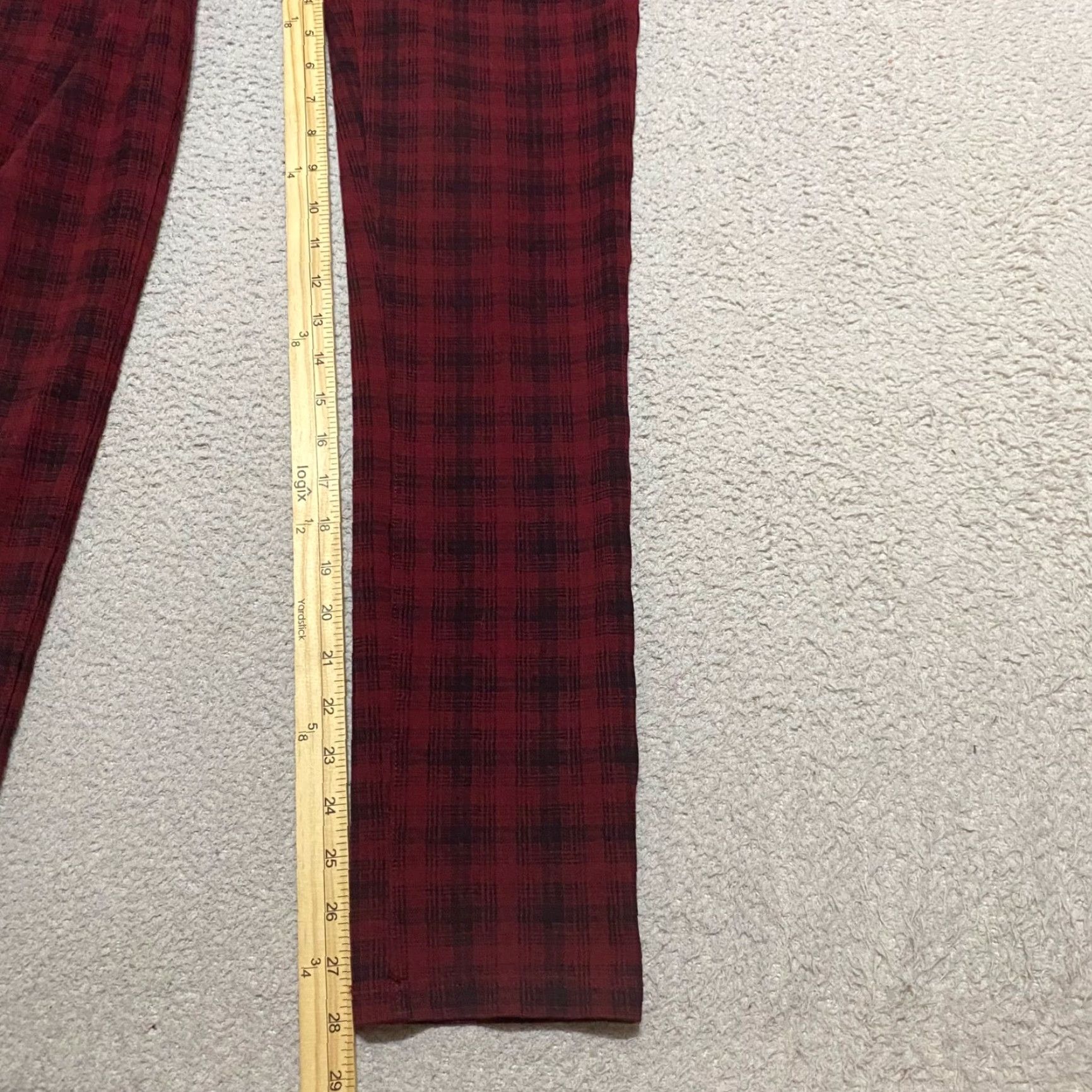 Vintage Liverpool Jeans Pants Womens size 6 Red Plaid Skinny Ankle Mid Rise Pull On Stretch Comfort Casual Size 30" / US 8 / IT 44 - 6 Thumbnail
