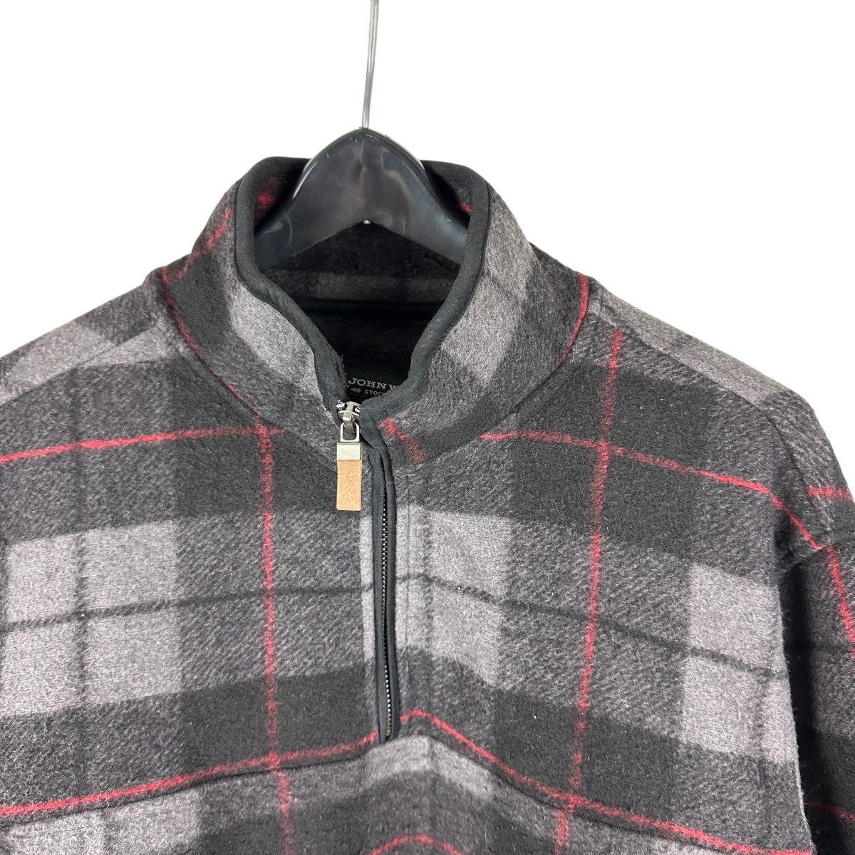 Vintage Mens Y2K John Wayne Plaid Quarter Zip Fleece Jacket Size US L / EU 52-54 / 3 - 3 Thumbnail