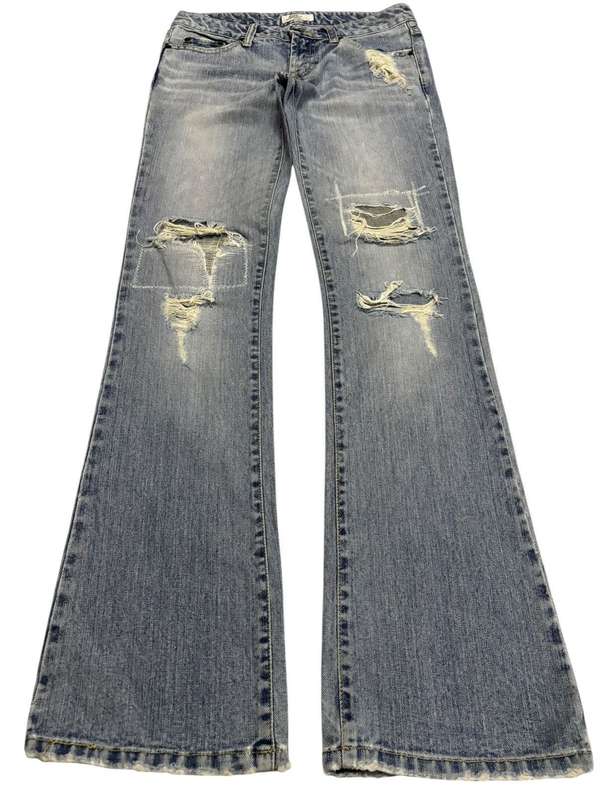 Japanese Brand Vtg Lust Japan Flared Distressed Jeans Size 28" / US 6 / IT 42 - 1 Thumbnail