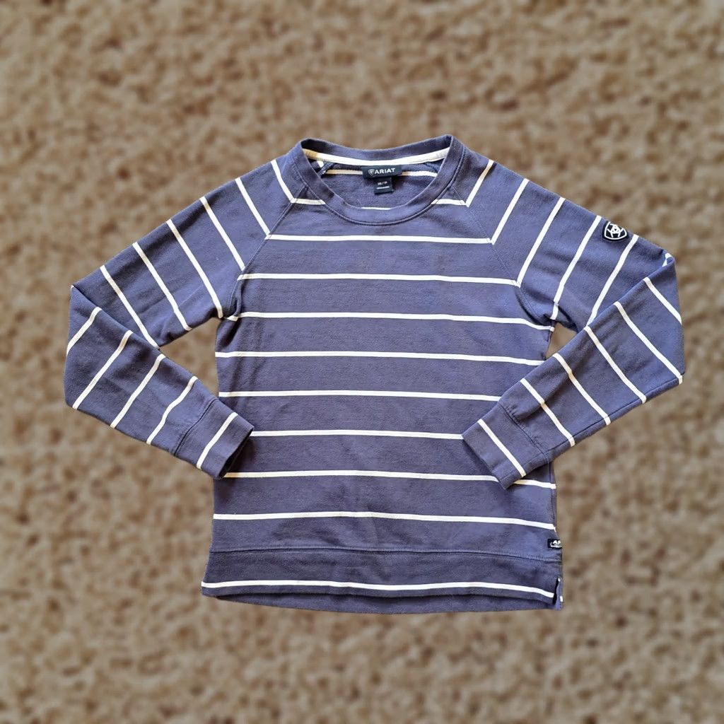 Ariat Ariat Sweater Womens XS Blue Striped Round Neck Long Sleeve Casual Capsule Size XS / US 0-2 / IT 36-38 - 1 Thumbnail