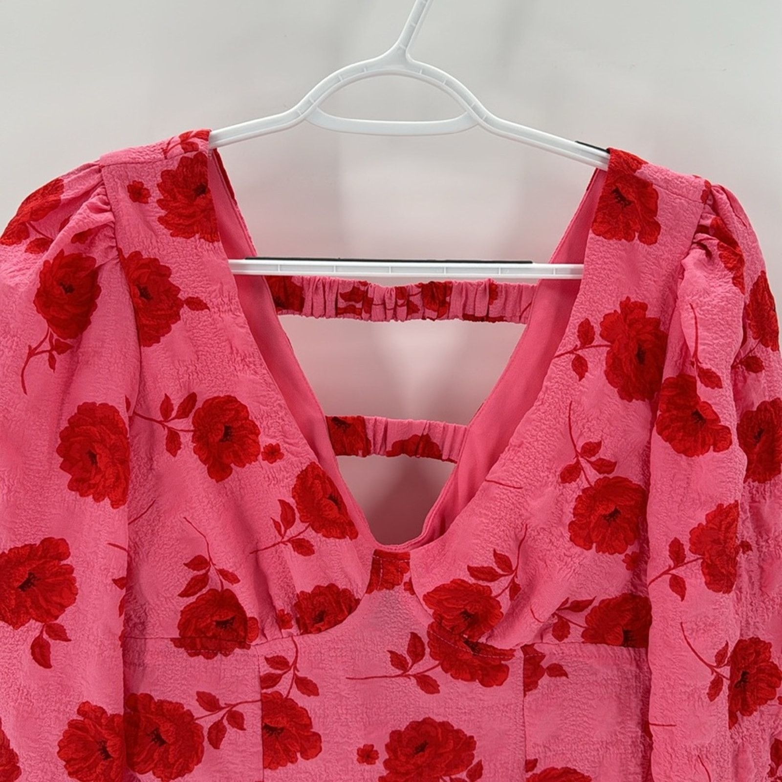 Other Crystal Doll Floral Puff Sleeve Mini Dress pink Barbie sz S Size S / US 4 / IT 40 - 2 Thumbnail