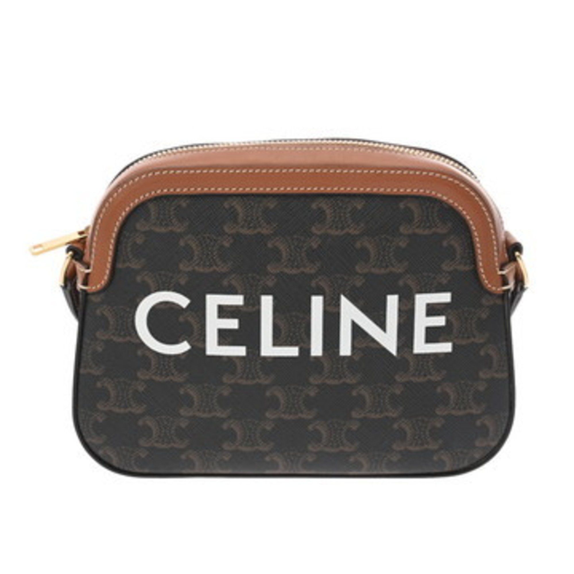 CELINE Camera Bag Brown 191522BZK Women's PVC Leather Shoulder A