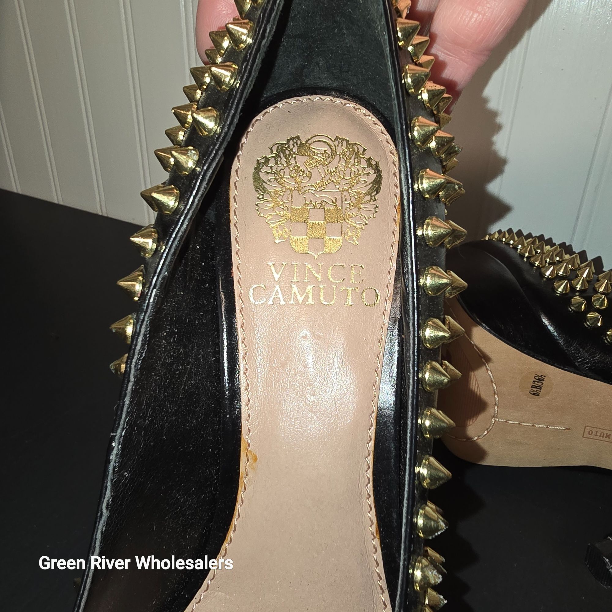 Designer Vince Camuto Madelyn Gold Spike Heels Shoes 6.5 Sexy Hot Rol Size US 6.5 / IT 36.5 - 7 Thumbnail