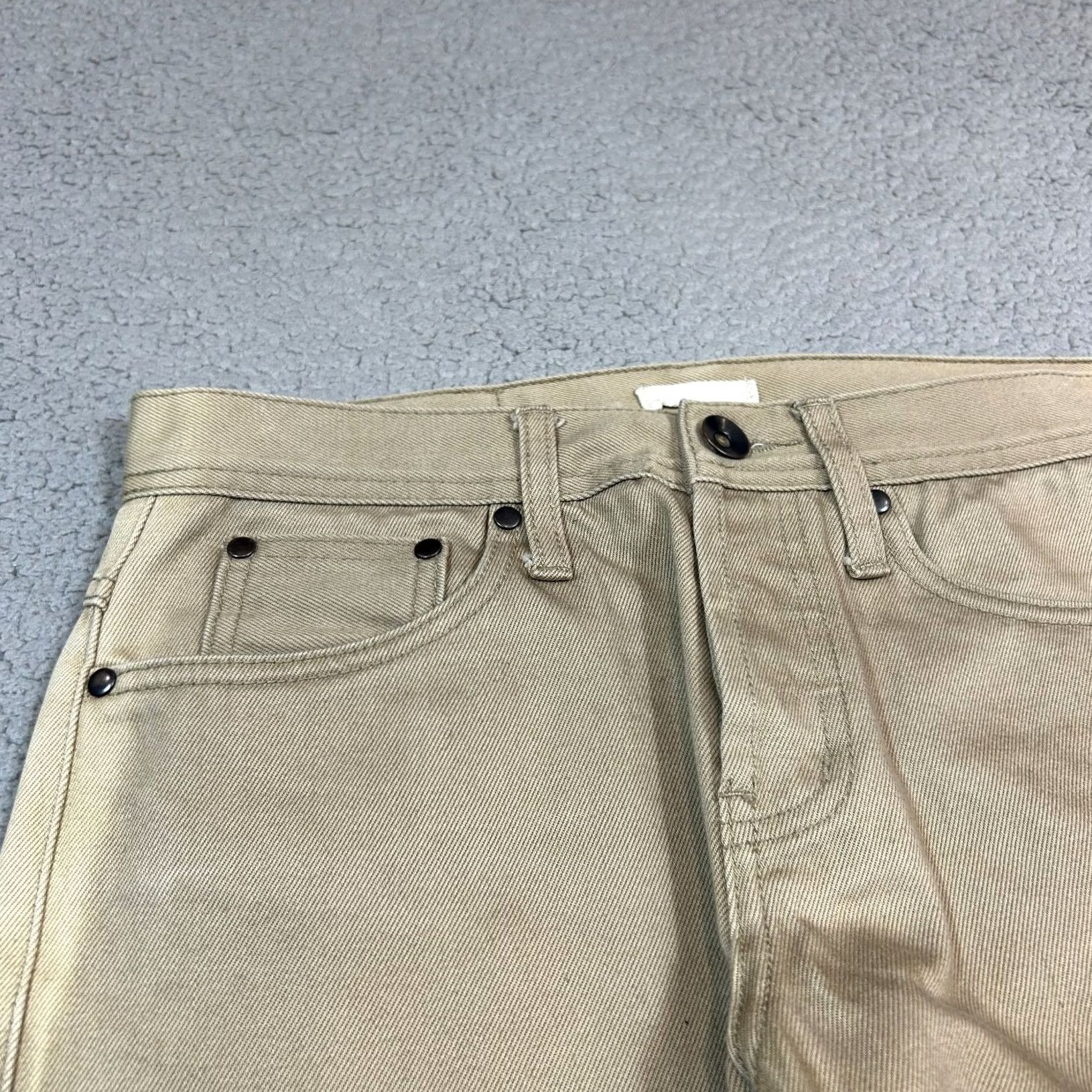 The Unbranded Brand Unbranded Brand Men’s Tan Khaki Pants 30x30 Button Fly Selvedge USA Made Chino Casual 5-Pocket Straight Java? Size US 30 / EU 46 - 2 Thumbnail