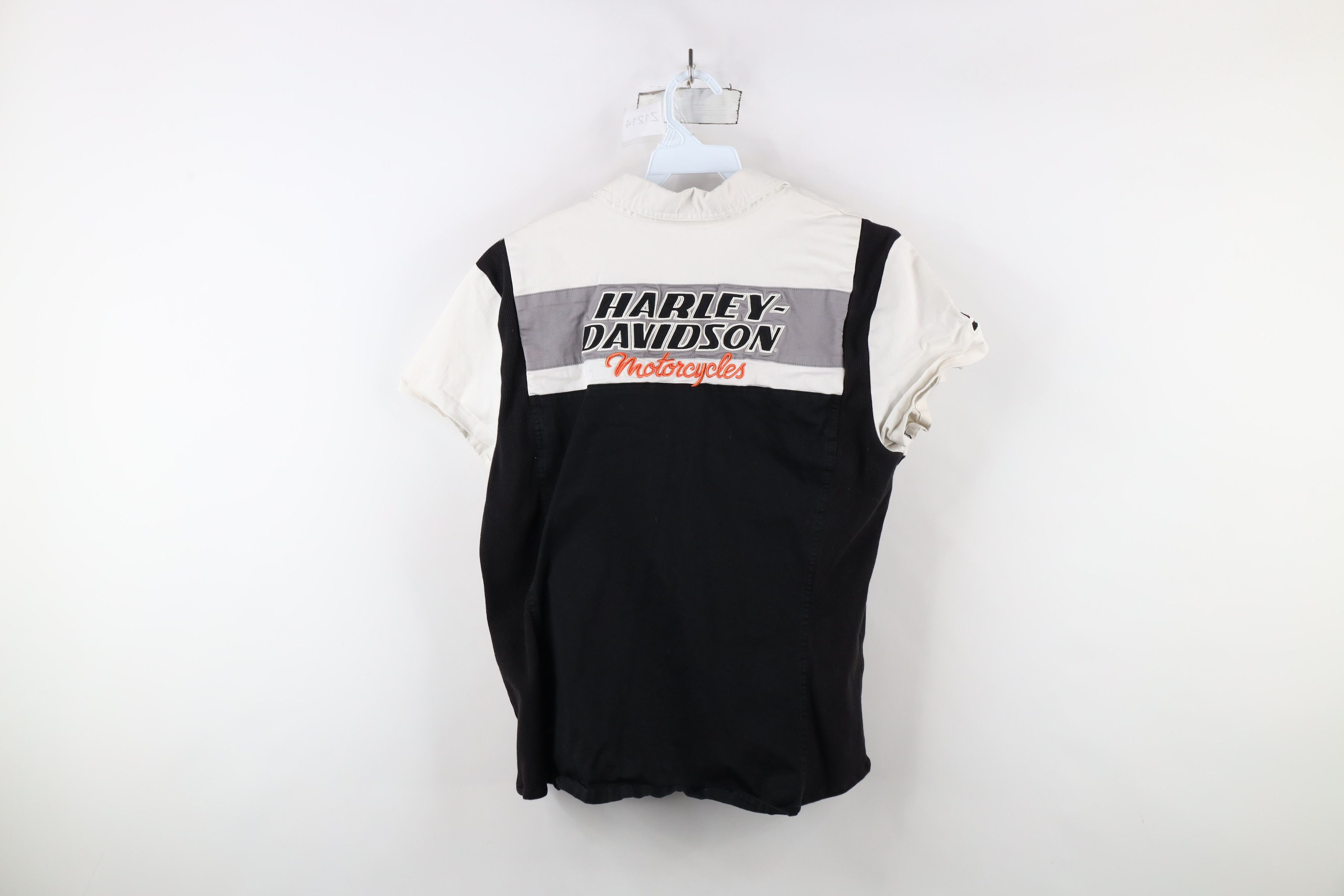 Harley Davidson × Vintage Vintage Harley Davidson Full Zip Mechanic Collared Shirt Size XL / US 12-14 / IT 48-50 - 13 Thumbnail