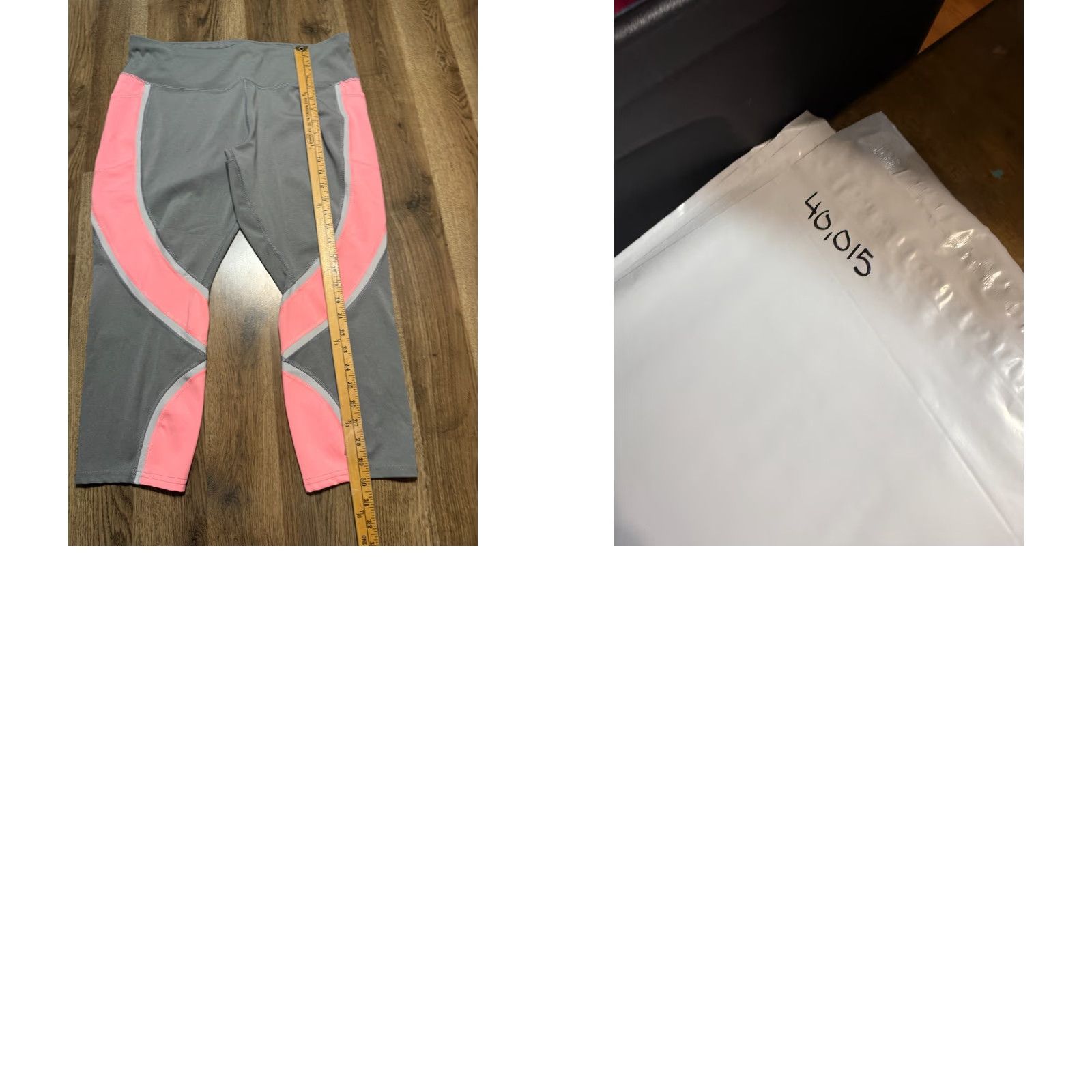 Avia AVIA Leggings, Women's XL, Cropped, Grey Pink, Athletic Wear, High Rise, Yoga, Regular, Casual, Activewear, Pants, Modern, Fall Spring Summer, Womens Size 40" / US 18 - 8 Thumbnail