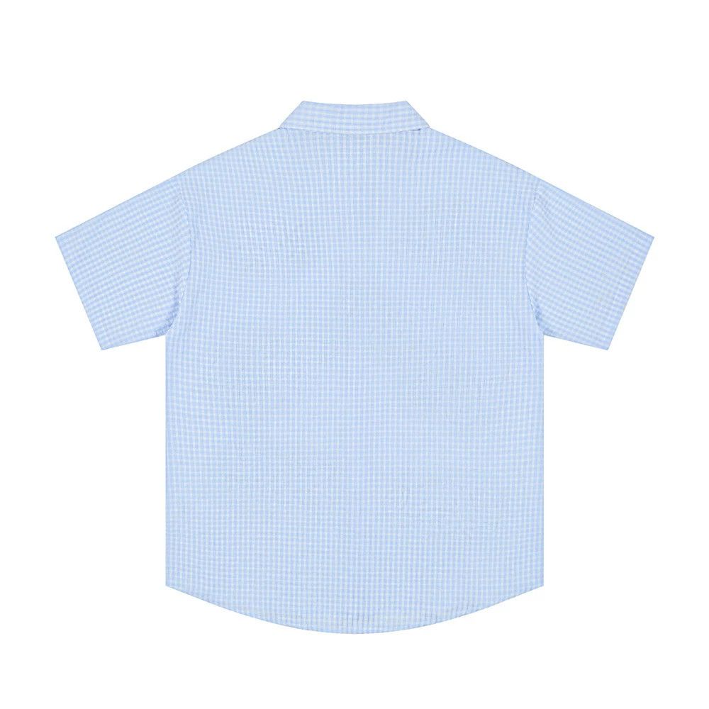 Vintage Men's hip-hop casual cartoon embroidered plaid shirt Size US M / EU 48-50 / 2 - 2 Thumbnail