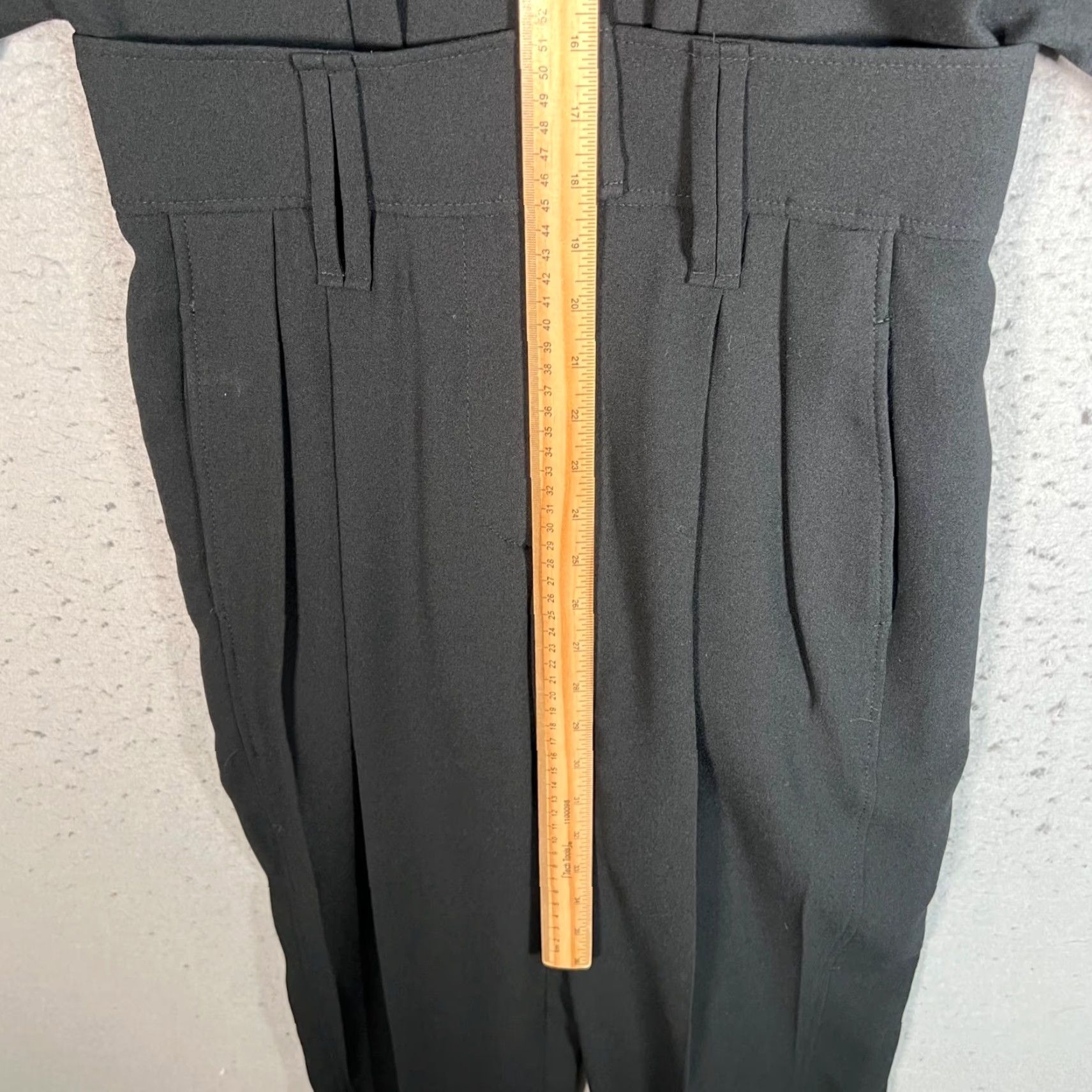 Iro IRO Jumpsuit Womens Size 36 Black Caspian V-Neck Pleated Straight Leg One-Piece Party/Cocktail Shirt? Size 25" / US 0 / IT 36 - 6 Thumbnail