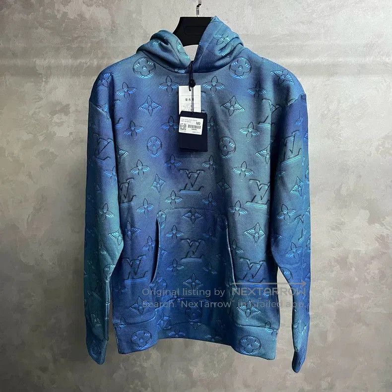 Louis Vuitton Blue Logo Print Sweatshirt.