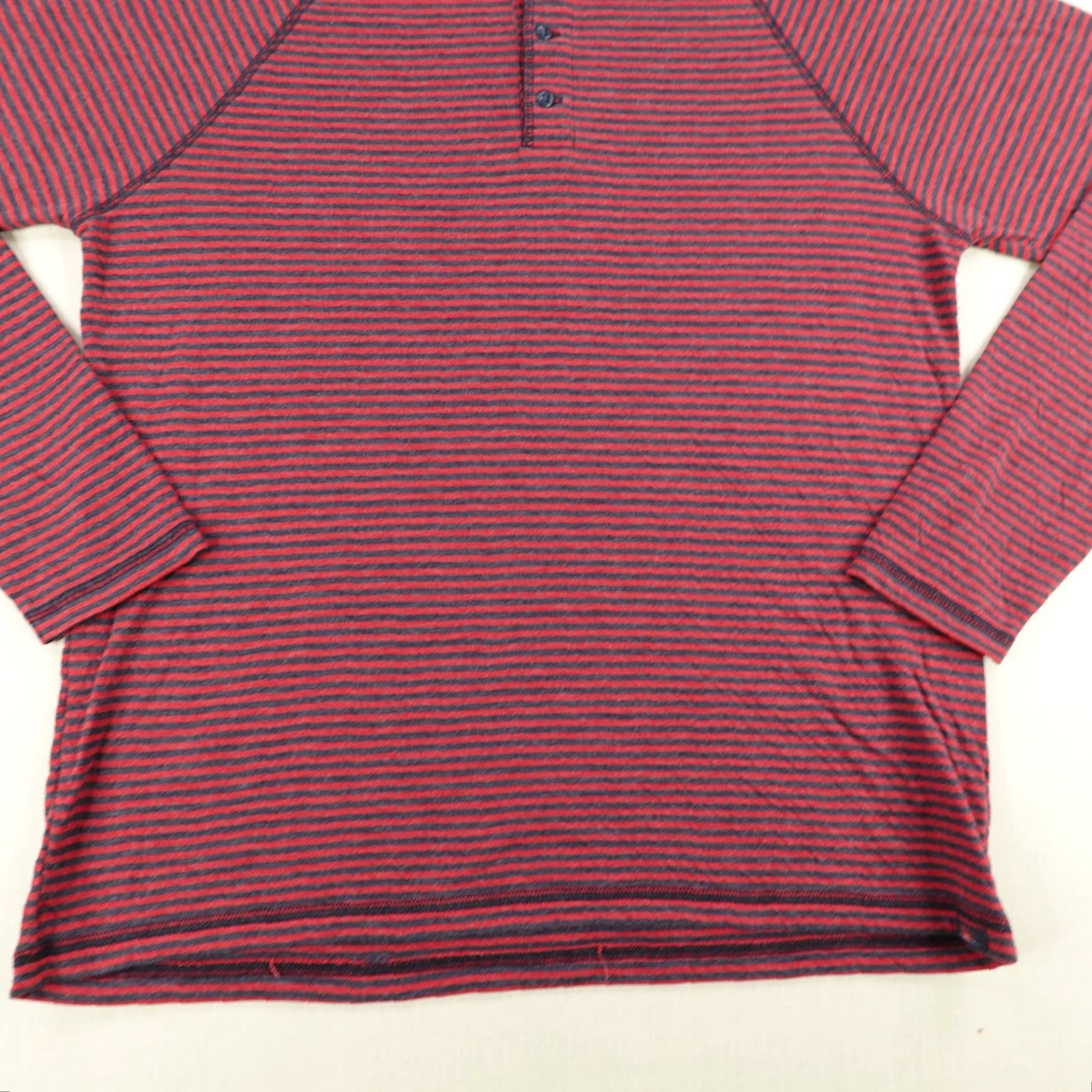 Faherty Faherty Shirt Mens Large Red Stripes Cumberland Cloud Henley Raglan Pullover Size US L / EU 52-54 / 3 - 3 Thumbnail
