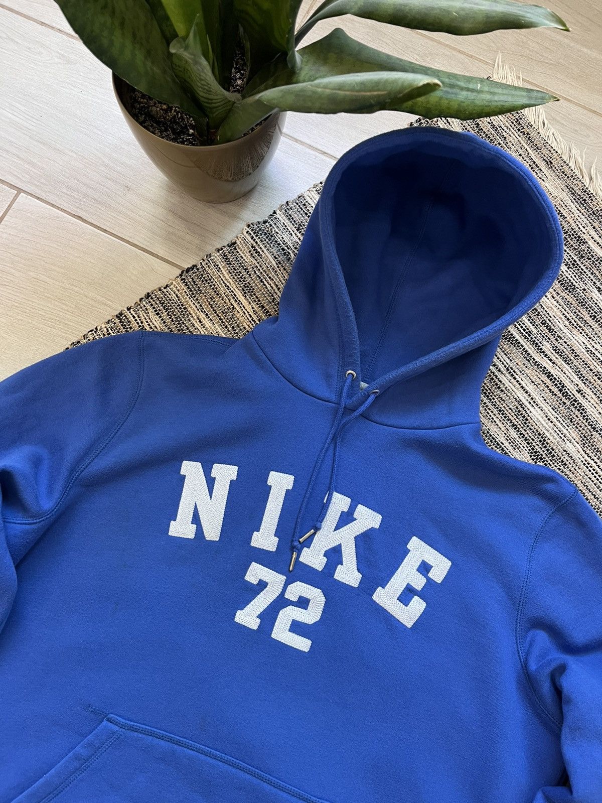 Nike × Vintage Vintage Nike Hoodie Blue big logo fleece sweatshirt Size US L / EU 52-54 / 3 - 4 Thumbnail
