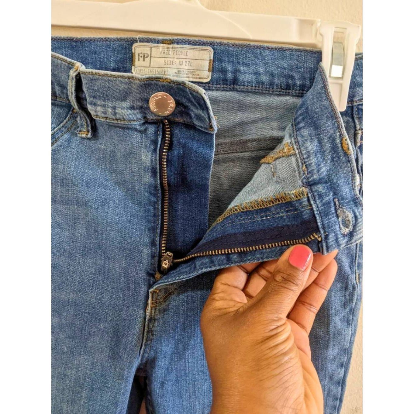 Free People Free People Blue Skinny Jeans Women’s 27 Long Mid Rise Stret Size 27" / US 4 / IT 40 - 7 Thumbnail