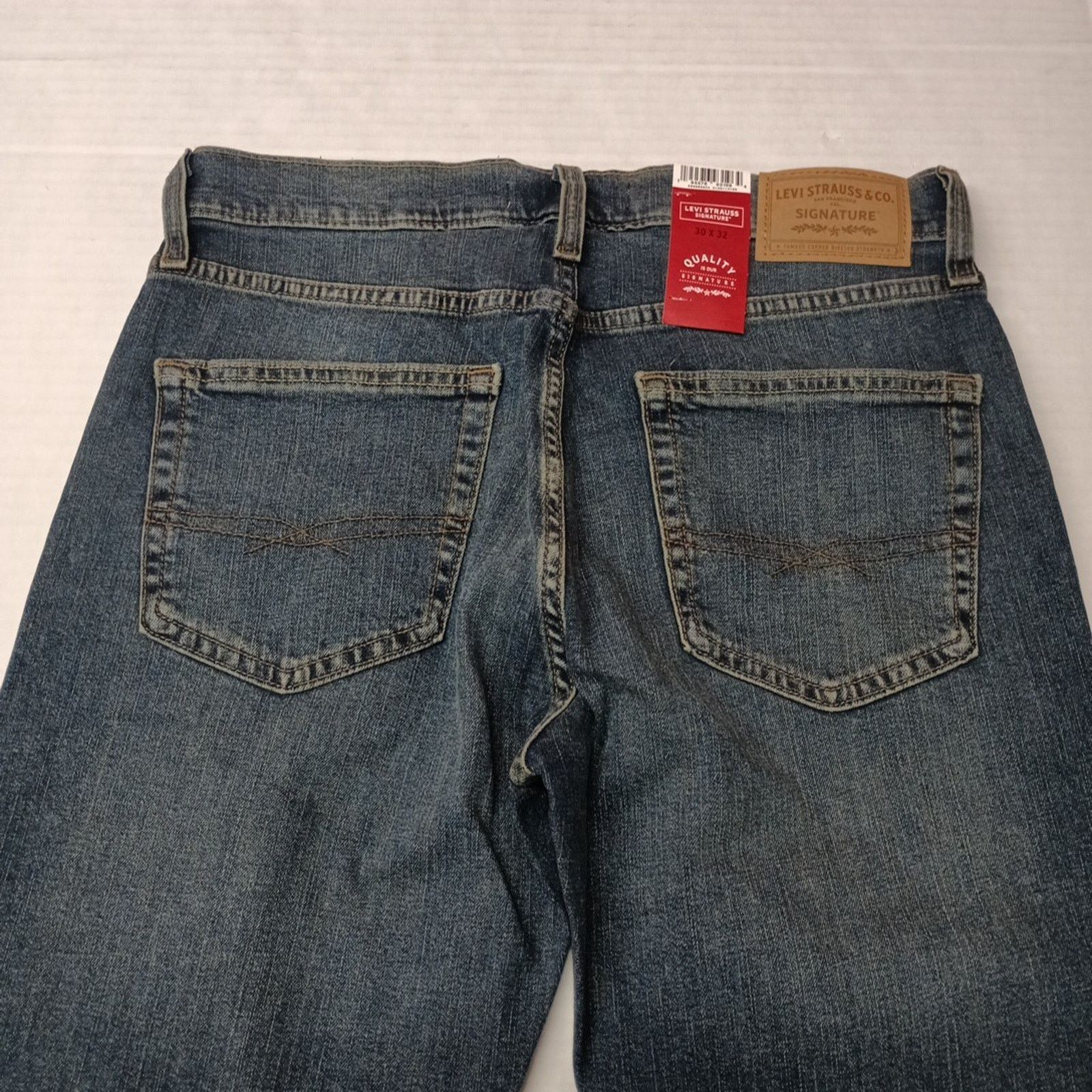 Levi's Signature By Levi Straight Jeans Mens 30x32 Blue Cotton Flex Size US 30 / EU 46 - 9 Thumbnail
