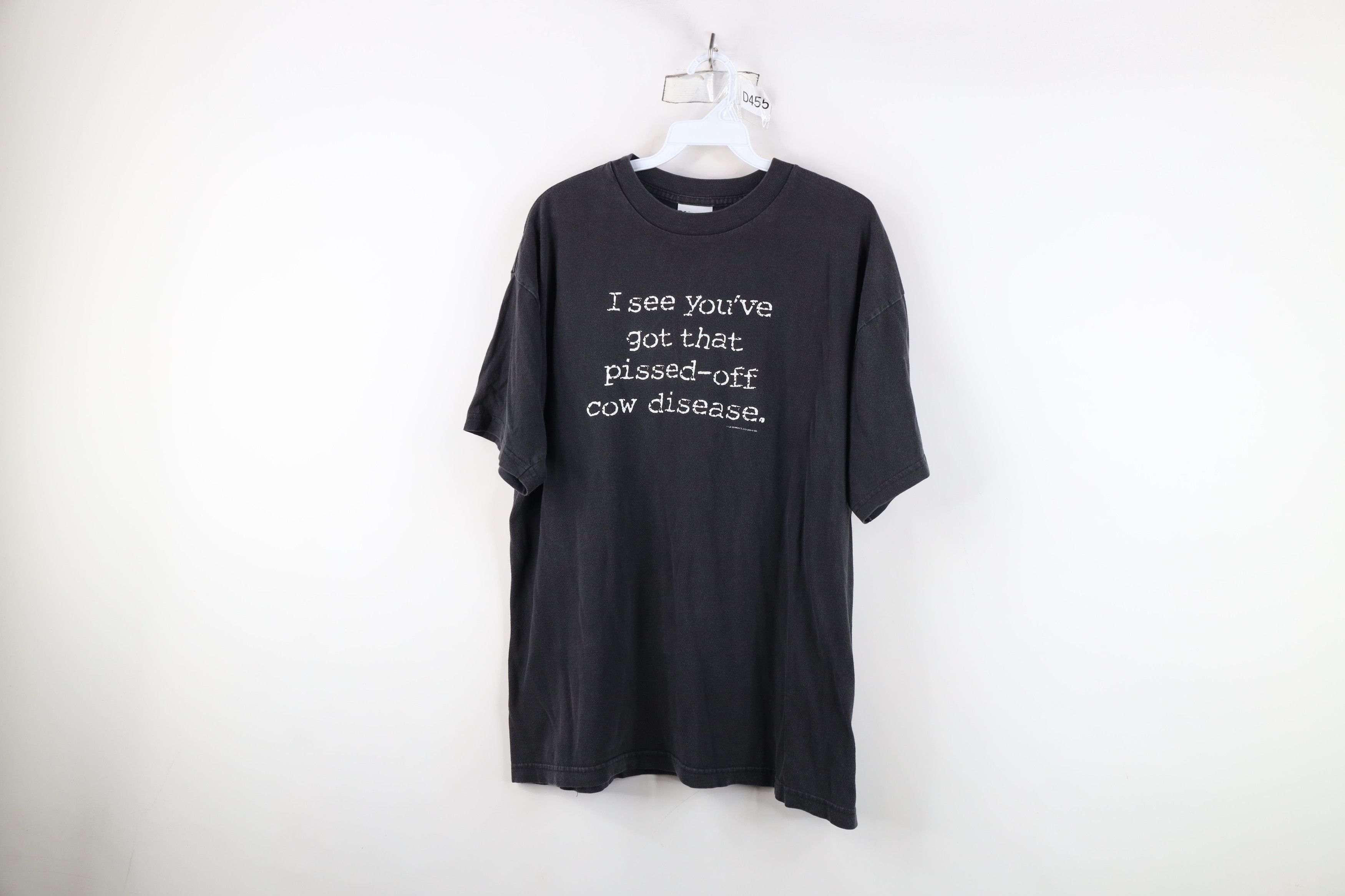 Vintage Vintage 90s Pissed Off Cow Disease Mad Cow T-Shirt Black USA Size US XL / EU 56 / 4 - 1 Thumbnail