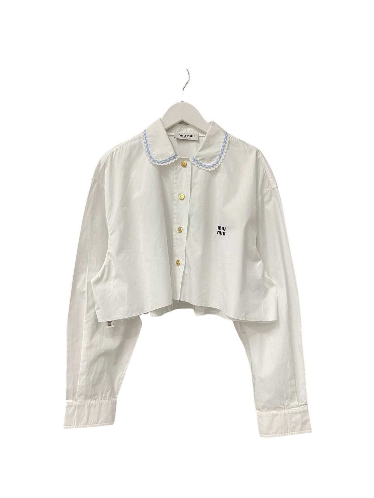 Miu Miu Miu Miu Embroidered Collar Button Up Size 40 Size S / US 4 / IT 40 - 1 Thumbnail