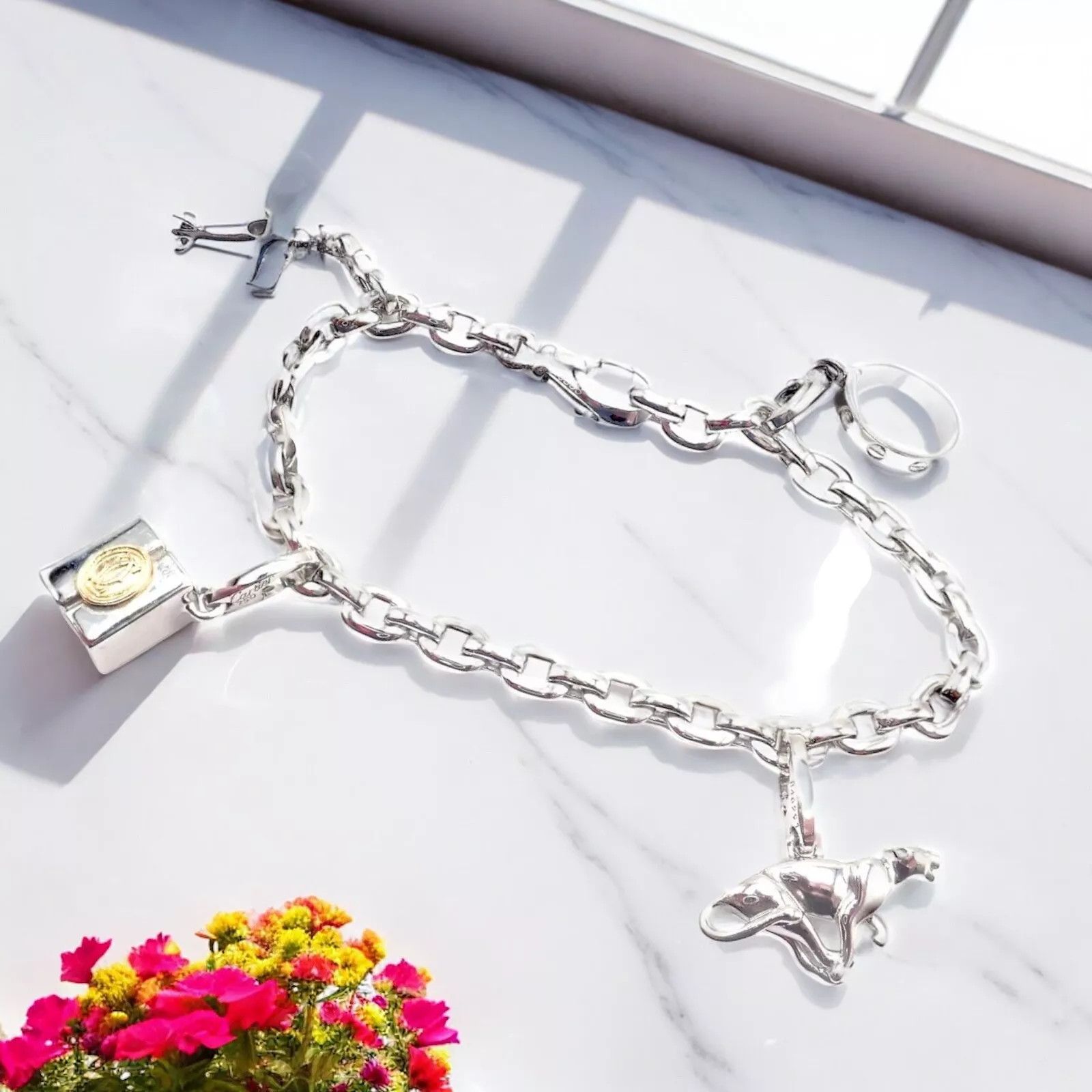 Cartier Authentic Cartier 18k Panthe Airplane Love Box Link Bracelet Size ONE SIZE - 2 Thumbnail