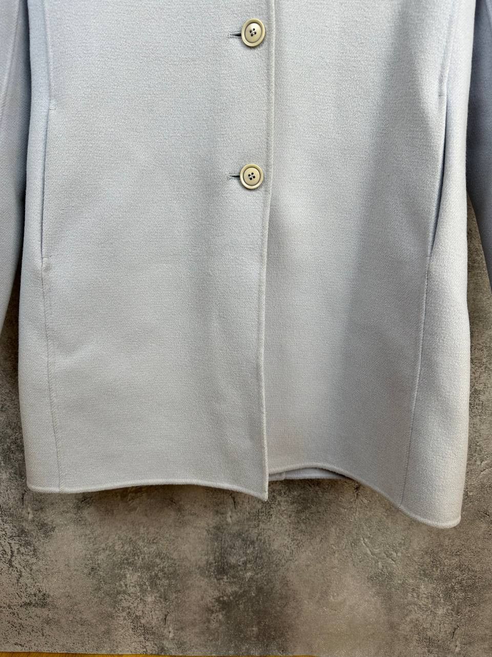 Max Mara Max Mara Studio Cucito a Mano Blue Virgin Wool Tailored Coat Size S / US 4 / IT 40 - 7 Thumbnail