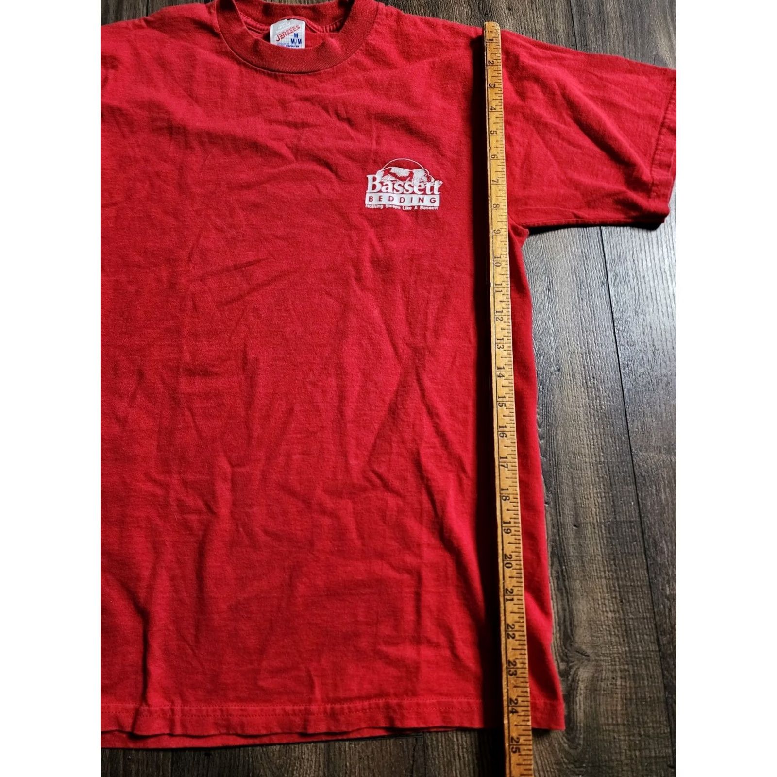 Jerzees VINTAGE Bassett Logo T Shirt Mens M 1990s Red Cotton Short Sleeve Jerzees Size US M / EU 48-50 / 2 - 3 Thumbnail