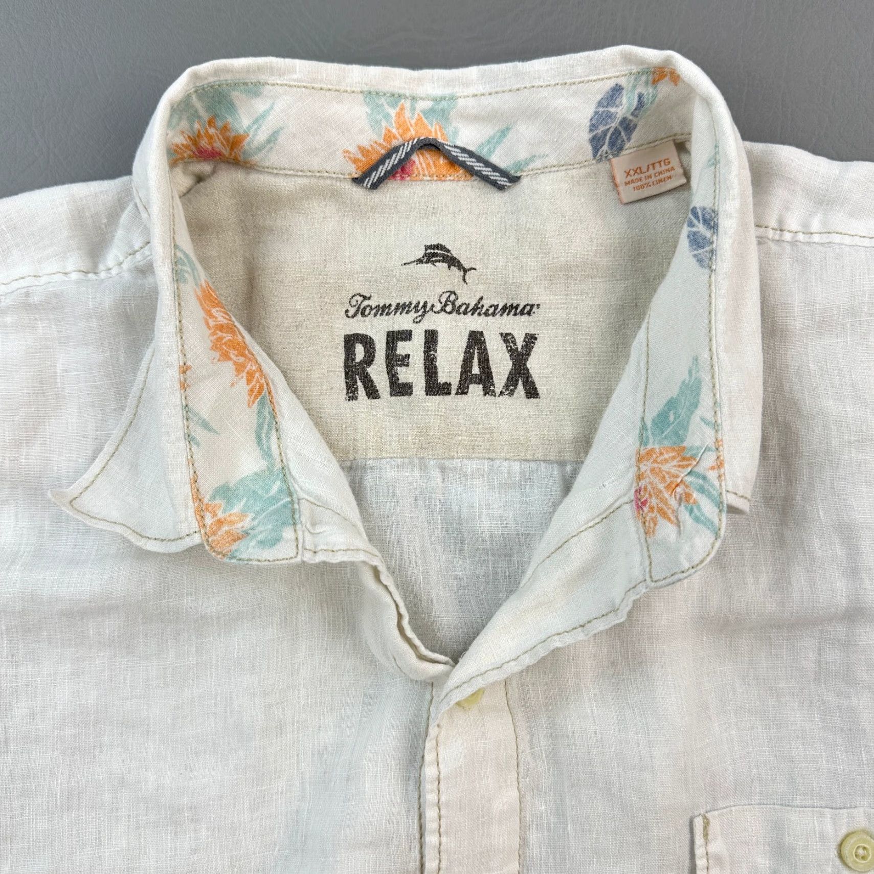 Tommy Bahama Tommy Bahama Relax Shirt Mens 2XL White Linen Short Sleeve Beach Preppy Casual Shirt Size US XXL / EU 58 / 5 - 5 Thumbnail