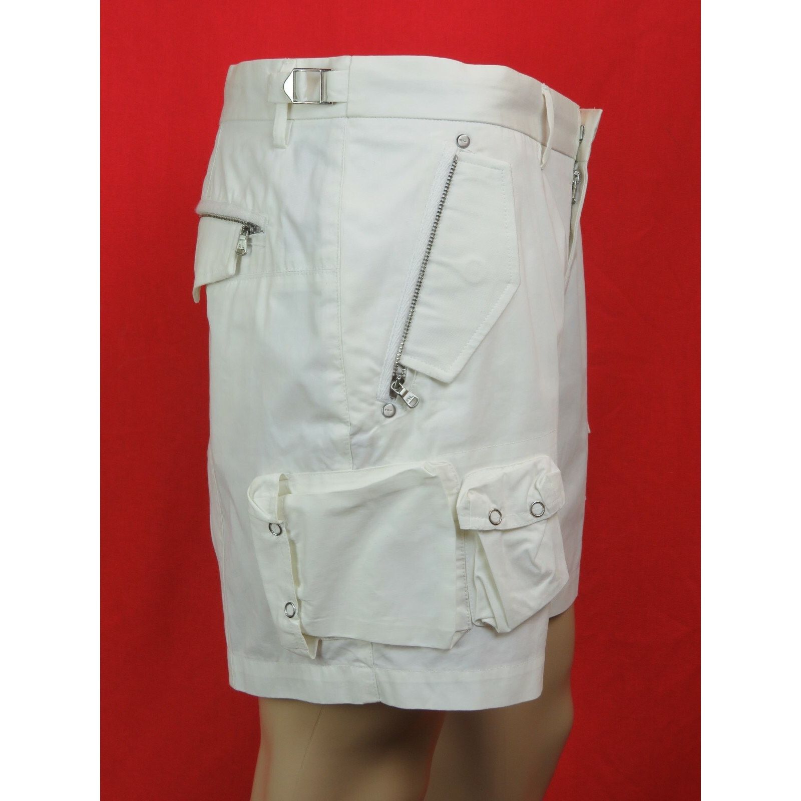 Ralph Lauren RALPH LAUREN WHITE BELTED BUCKLE COTTON CARGO SHORT 40 $195 Size US 40 / EU 56 - 3 Thumbnail