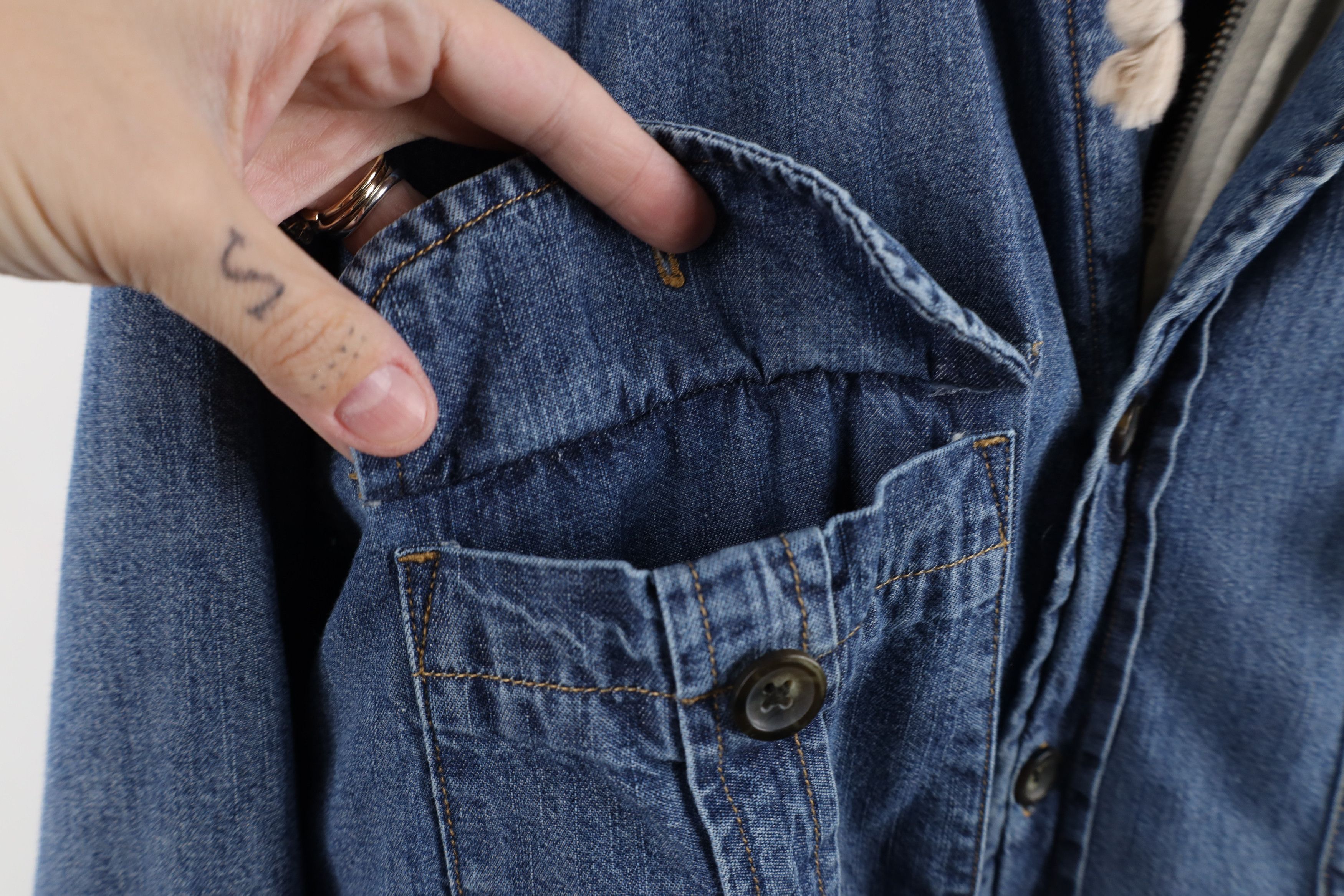 Vintage Vintage Streetwear Denim Jean Hooded Shirt Jacket Jac Shirt Size US L / EU 52-54 / 3 - 4 Thumbnail