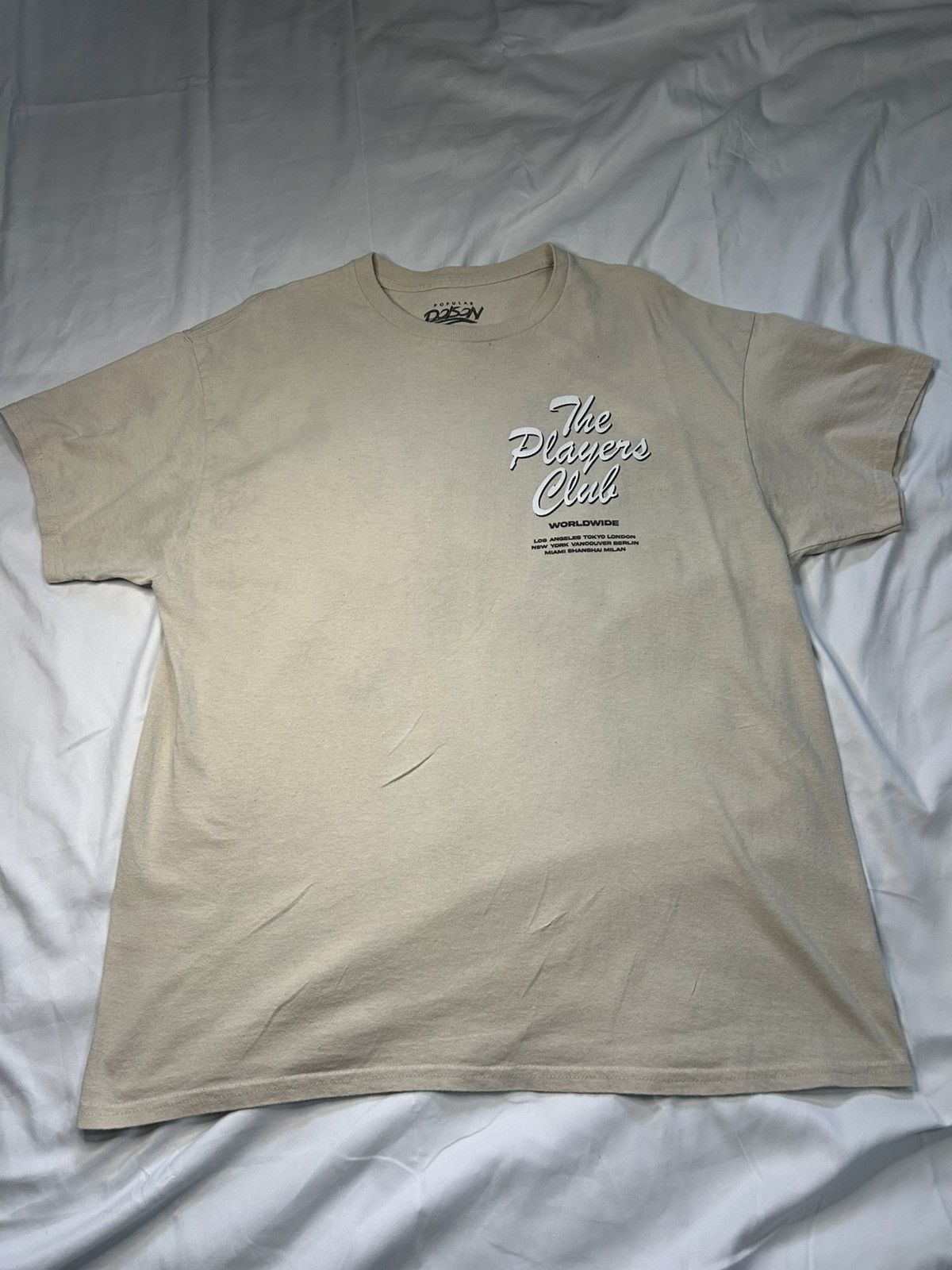Zumiez BEIGE “THE PLAYERS CLUB” TEE Size US XL / EU 56 / 4 - 1 Thumbnail