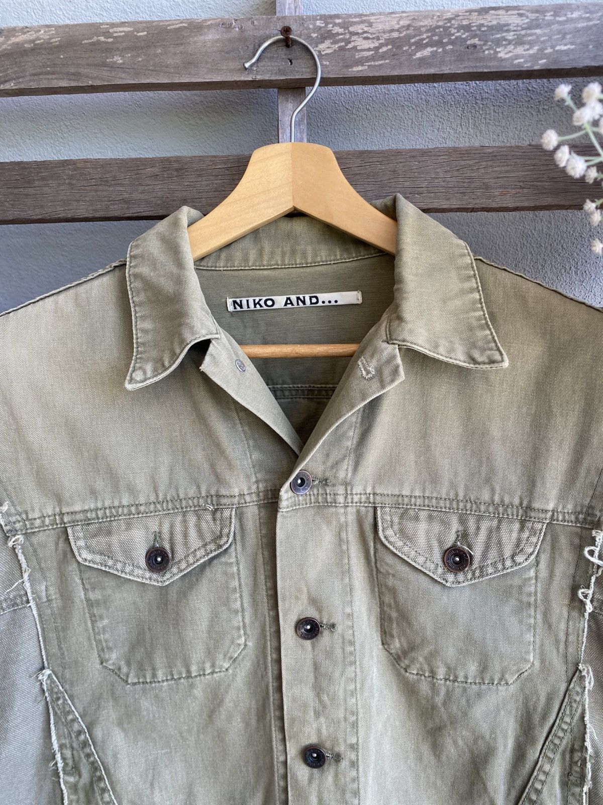 Japanese Brand Niko and…Distressed trucker jacket look like margiela design Size US XL / EU 56 / 4 - 7 Thumbnail