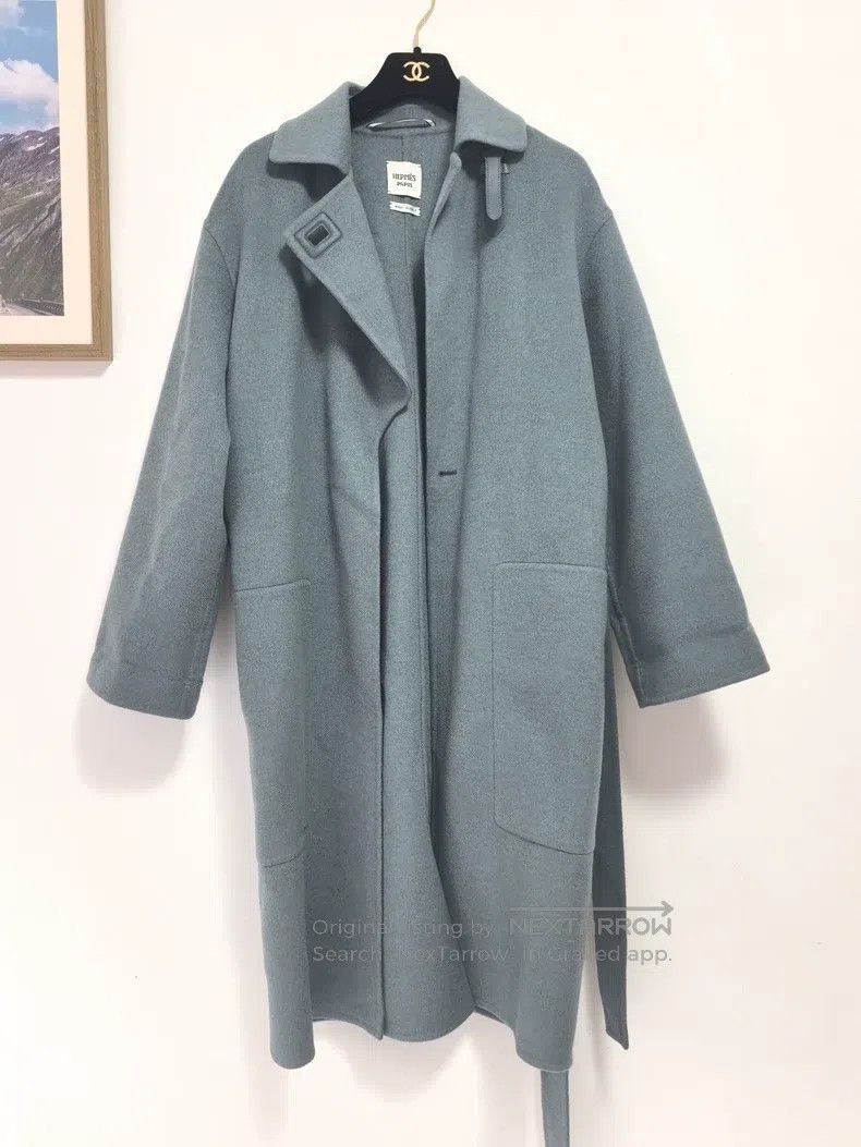 Hermes Hermes Misty Blue Cashmere Overcoat Size XS / US 0-2 / IT 36-38 - 2 Thumbnail