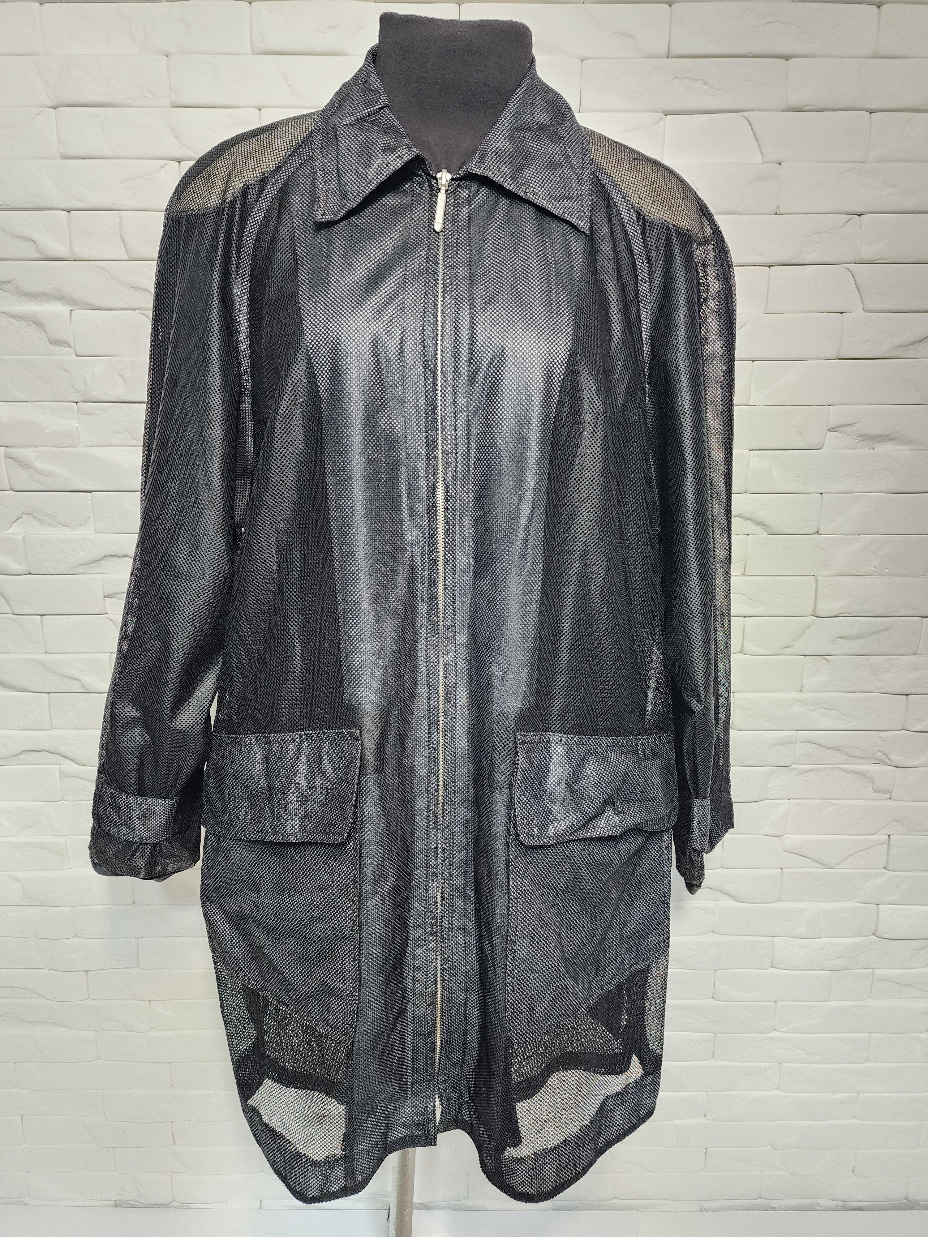 Designer Women's black jacket with a metal zipper. Size 3XL / US 20-22 - 1 Thumbnail