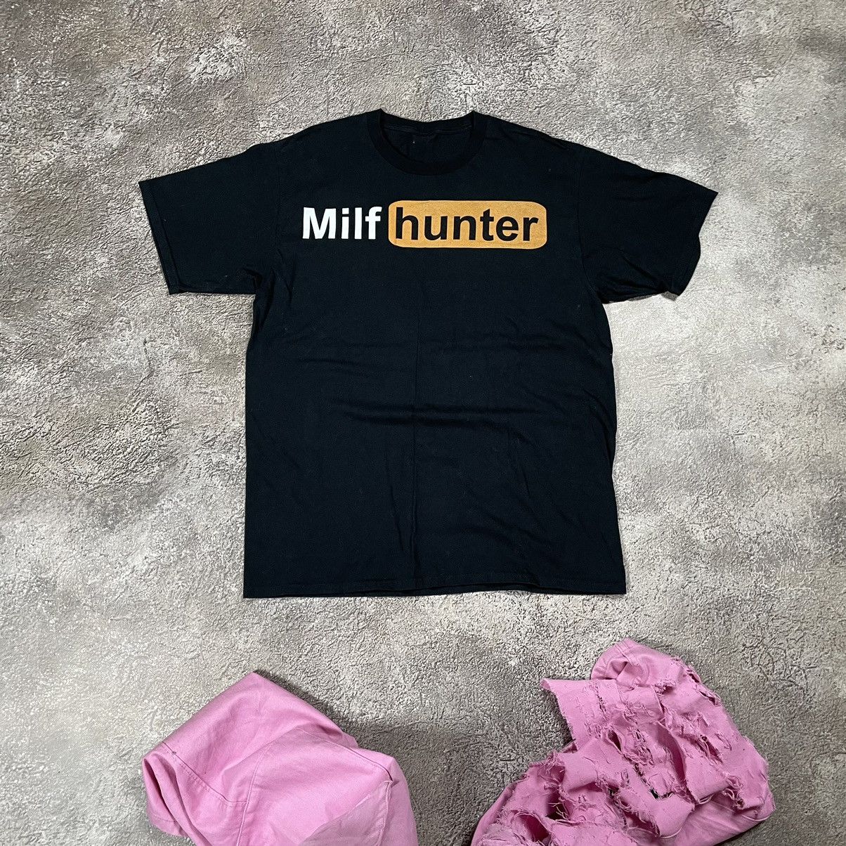 Vintage Vintage ADULT “ MILF HUNTER PORNO STYLE ABSURD “ SLOGAN Tee |  Grailed