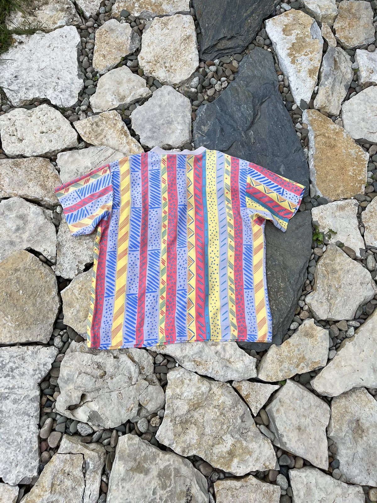 Vintage Vintage Ken Done design striped patterned all over print tee Size US M / EU 48-50 / 2 - 2 Thumbnail