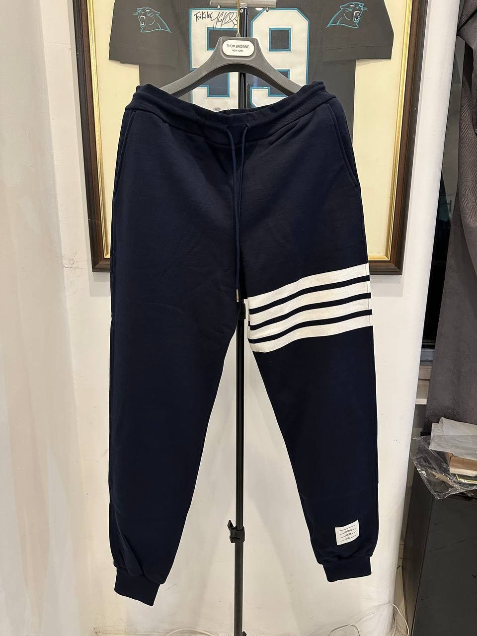 image of Thom Browne Classic Sweatpants With 4 Bar in Navy, Men's (Size 34)