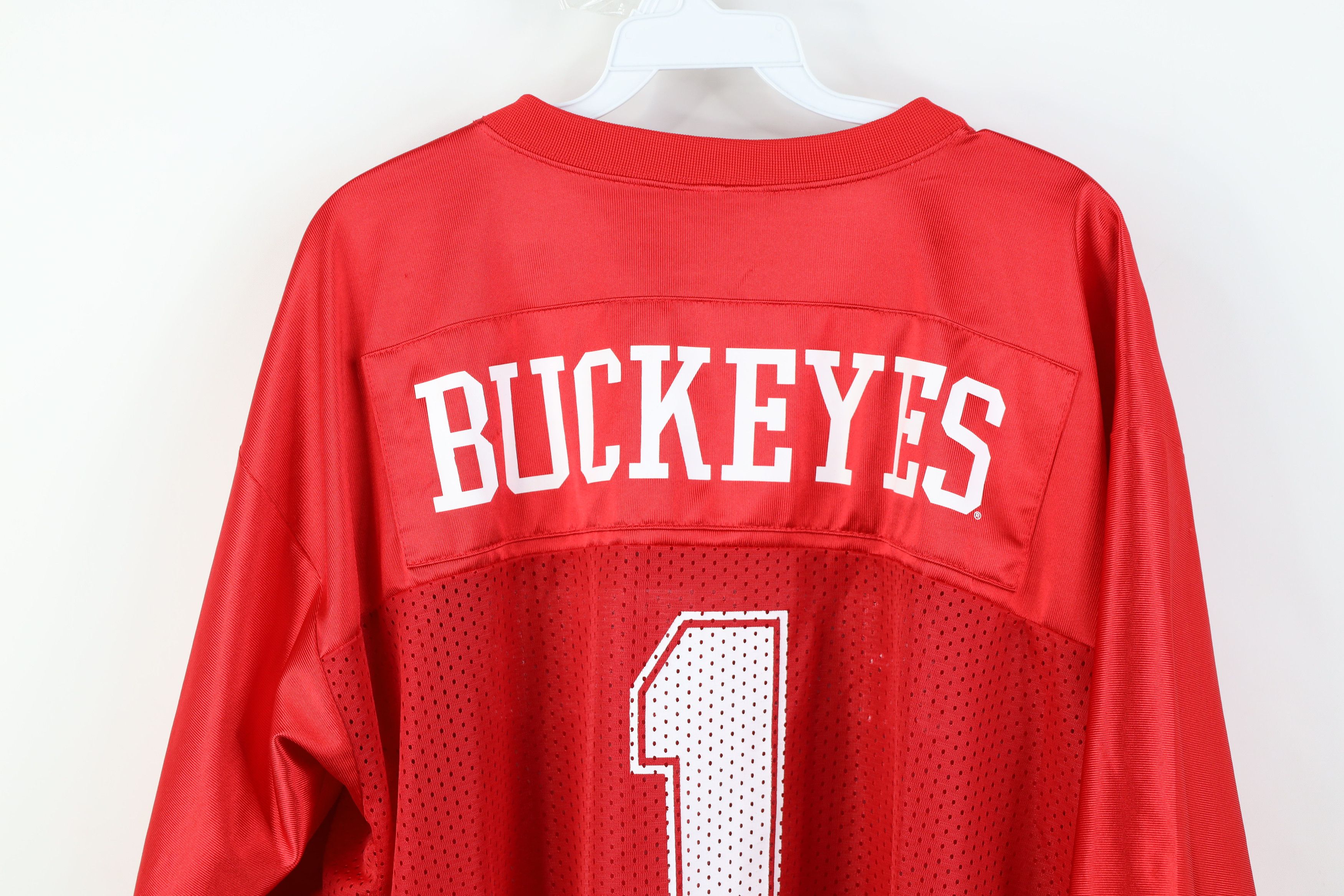 Vintage Vintage 90s Y2K Ohio State University Football Jersey Red #1 Size US L / EU 52-54 / 3 - 13 Thumbnail