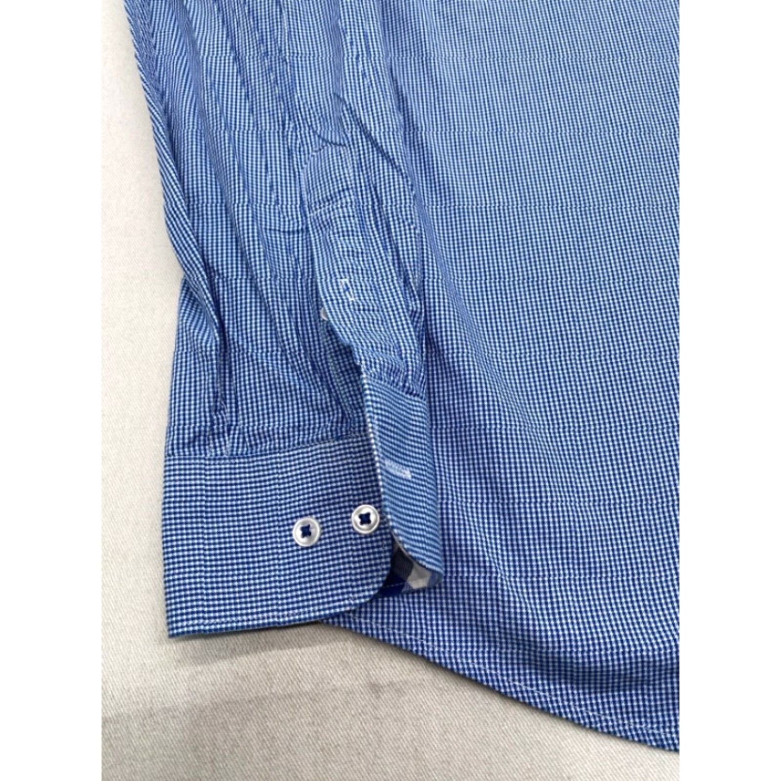Vintage VINTAGE James Tattersall Mens XL Long Sleeve Button Up Blue Check Shirt Cotton 3955 Size US XL / EU 56 / 4 - 2 Thumbnail