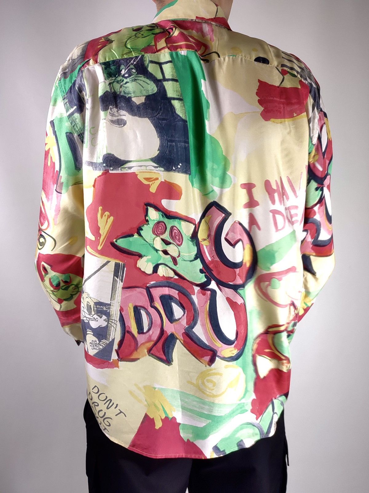 Iceberg 1992 Iceberg Silk Don’t Drug Out LSD Full Print Shirt Size US L / EU 52-54 / 3 - 8 Thumbnail
