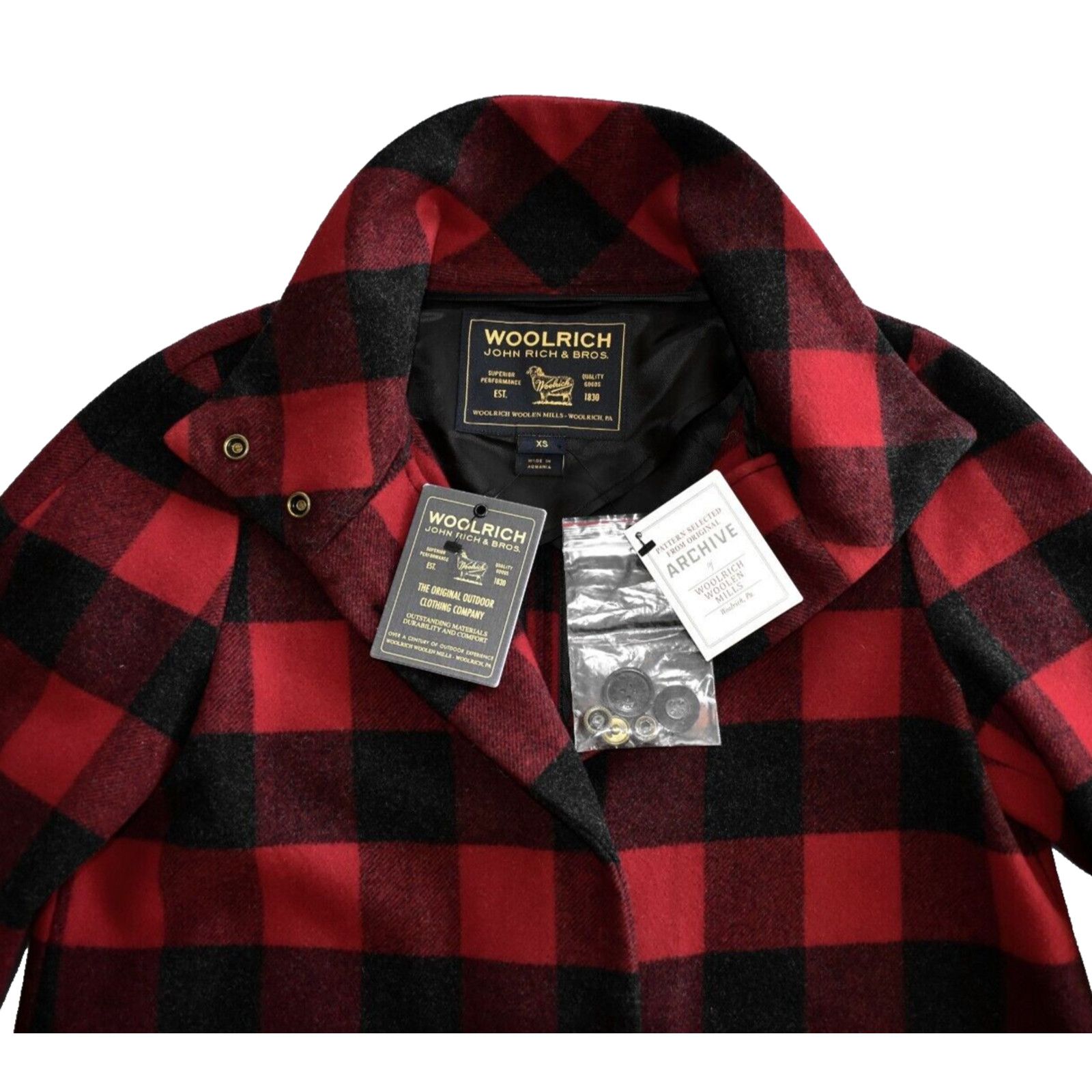 Woolrich Woolen Mills NWT WOOLRICH Buffalo Plaid Wool Parka Coat Jacket Size XS Size XS / US 0-2 / IT 36-38 - 5 Thumbnail