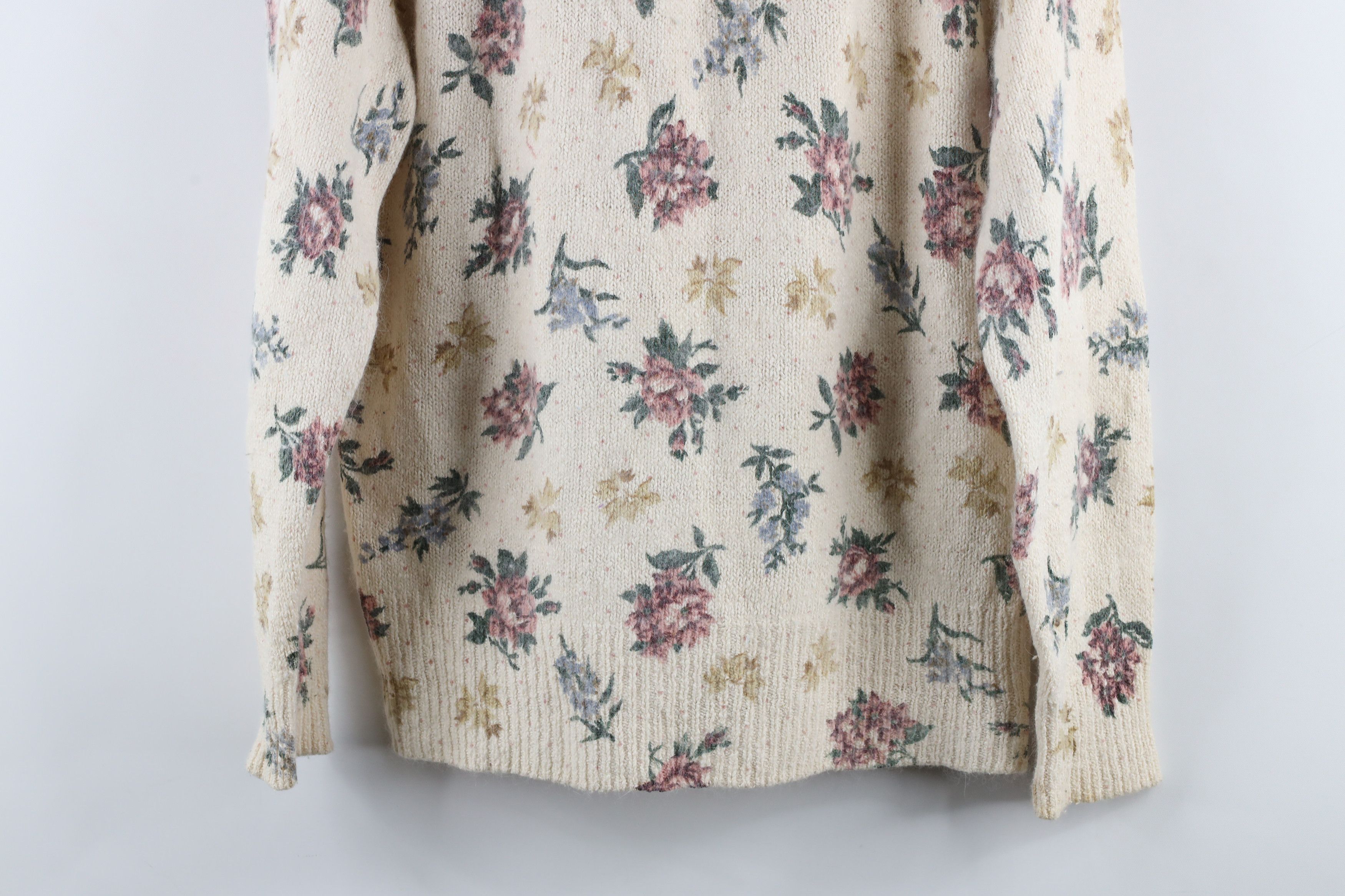 Vintage Vintage 90s Country Primitive Wool Knit Flower Sweater Size M / US 6-8 / IT 42-44 - 9 Thumbnail