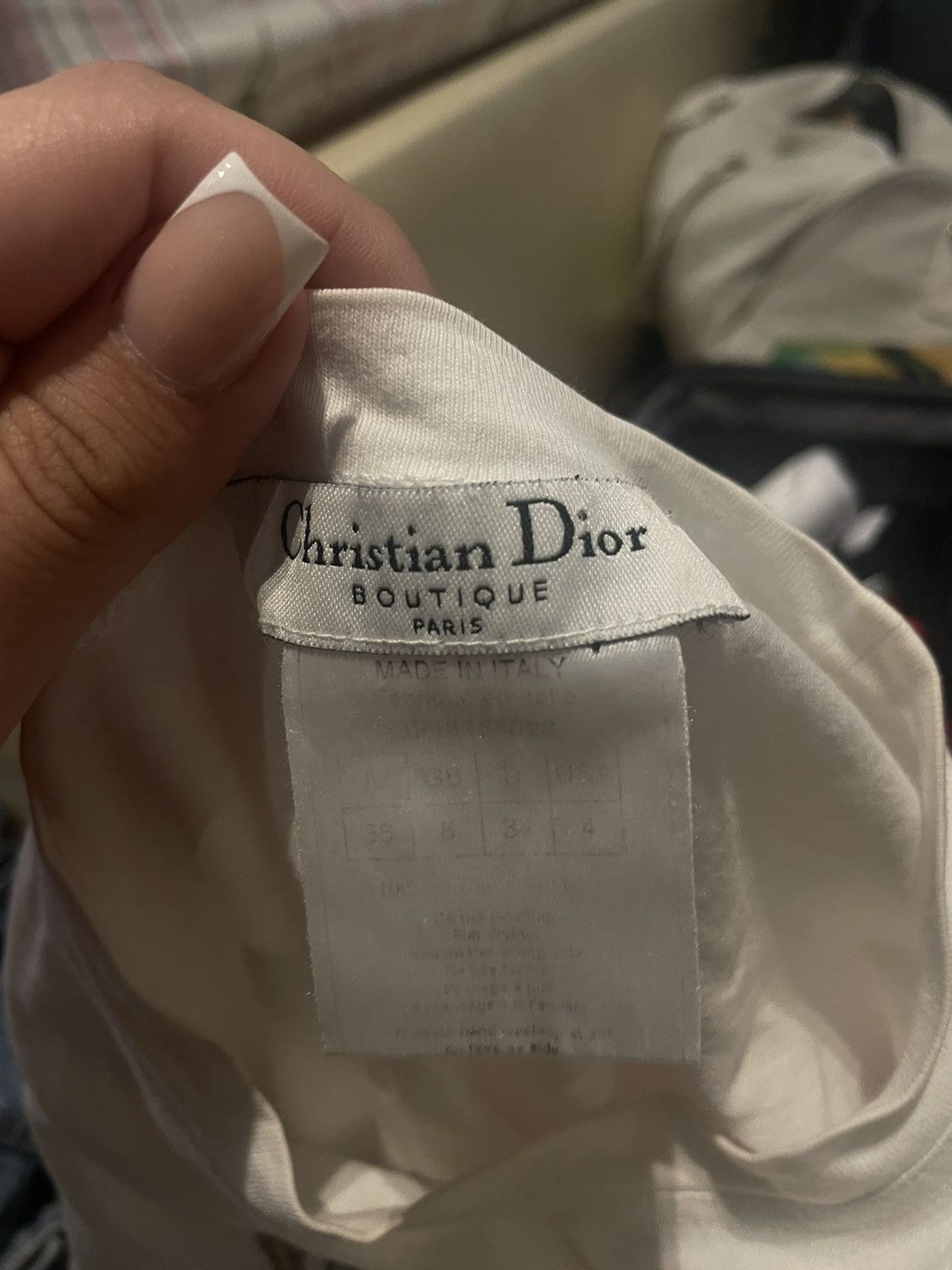 Dior × Vintage VINTAGE DIOR WHITE STITCHED LOGO TOP Size S / US 4 / IT 40 - 5 Thumbnail