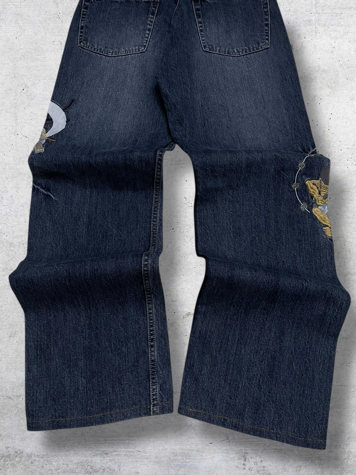 Japanese Brand VINTAGE KARAKURI TAMASHI RARE FIND EMBROIDERY GODFIGHT DENIM Size US 28 / EU 44 - 12 Thumbnail