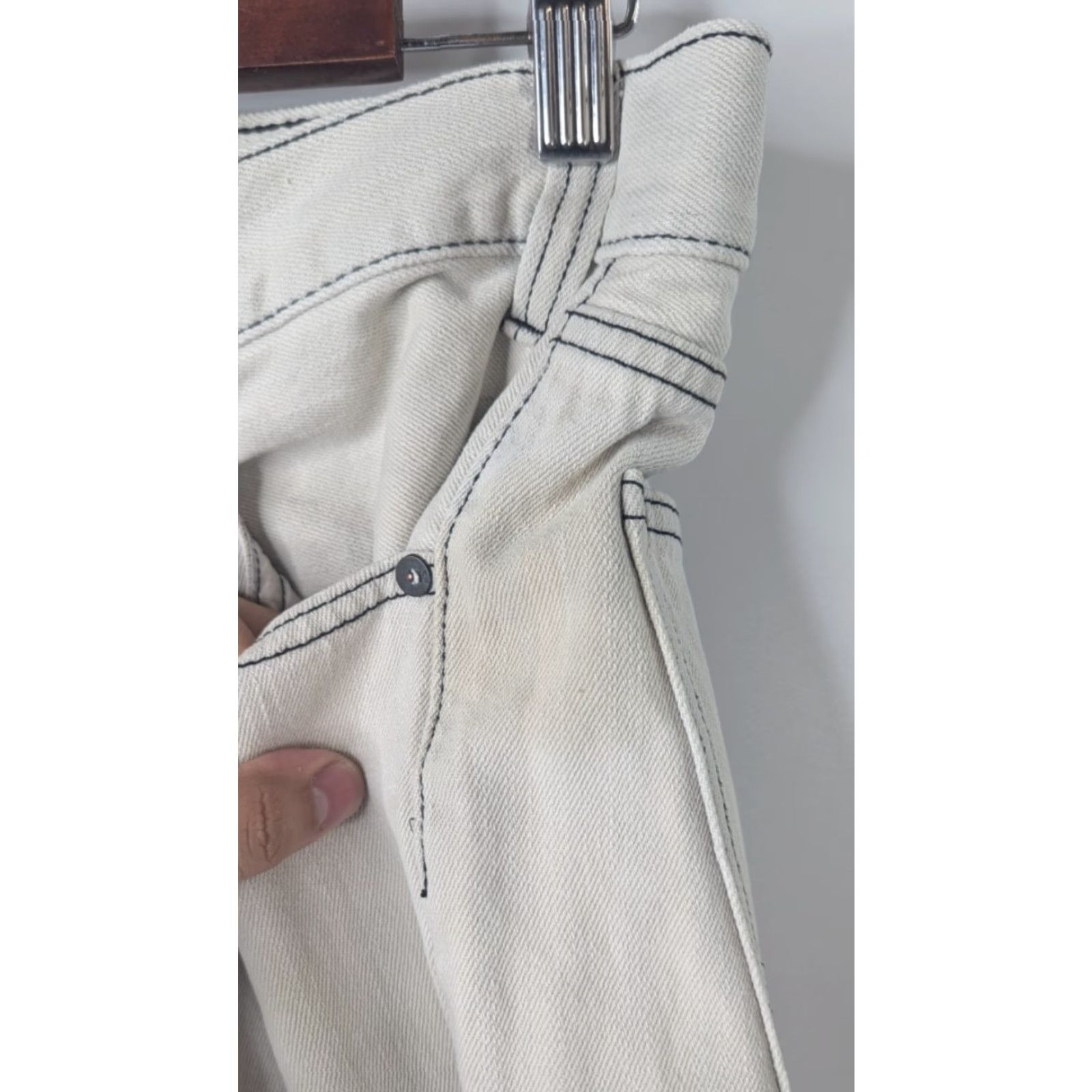 Hurley Hurley Jeans Men 32 Slim Denim Cotton Khaki Beige 5-Pocket Stain Logo Vintage No 90s Skater Grunge Size US 32 / EU 48 - 3 Thumbnail