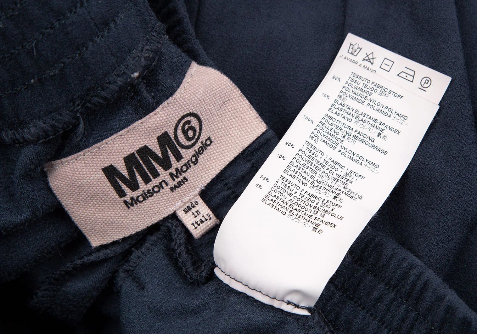 Maison Margiela Nylon Bicolor Ribbed Pants in Navy and Black, Size S Size US 30 / EU 46 - 13 Thumbnail