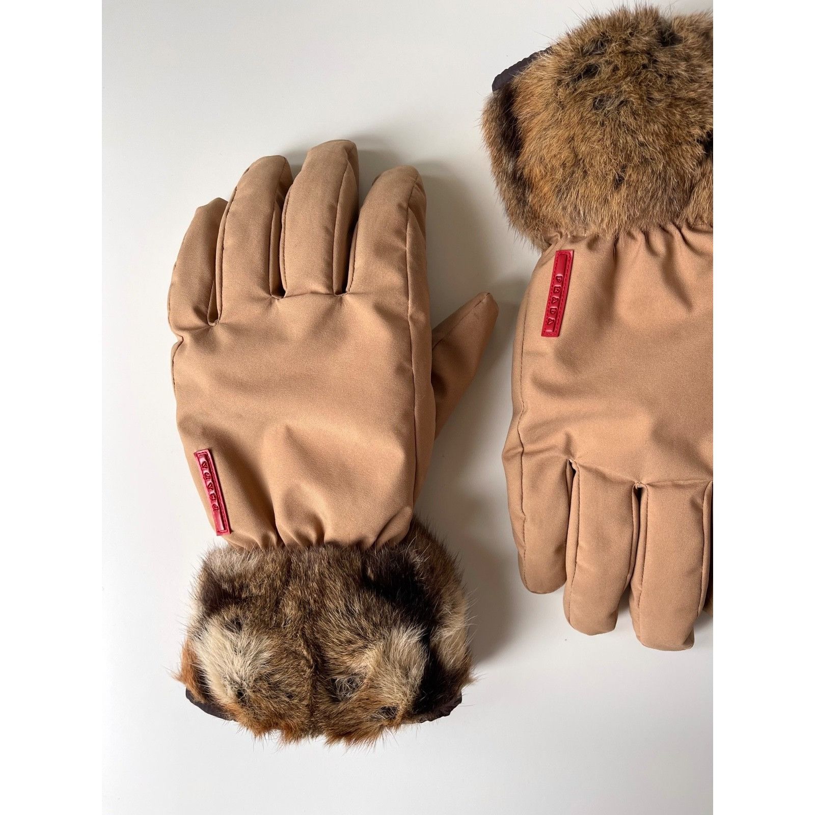 Prada Prada Fur Beige Nylon Gloves Size 8 Vintage 2000 Size ONE SIZE - 3 Thumbnail