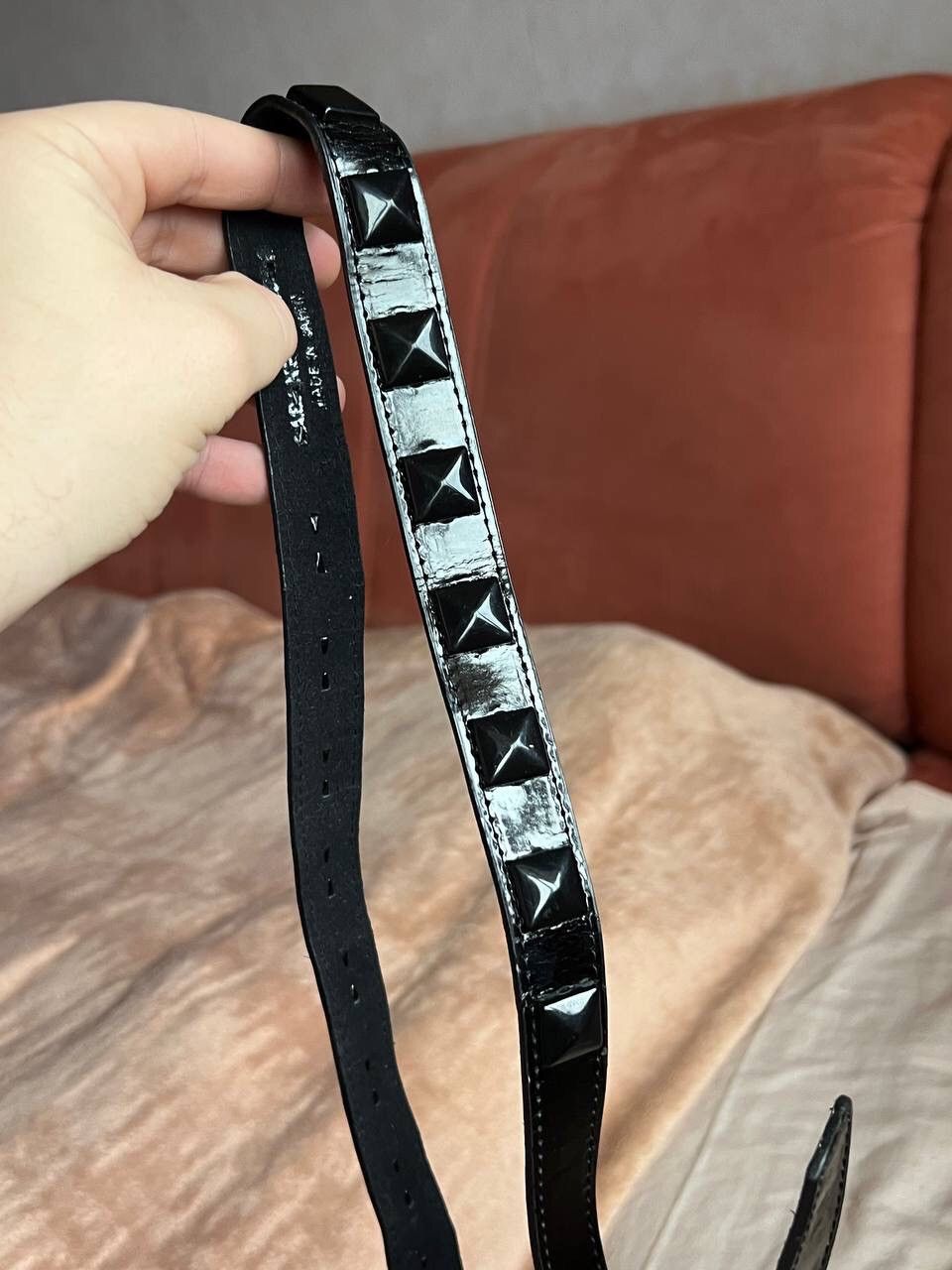 CABANE de ZUCCa × Japanese Brand Vintage Japanese Brand Cabane De Zucca Studded Black Belt Size 36 - 4 Thumbnail