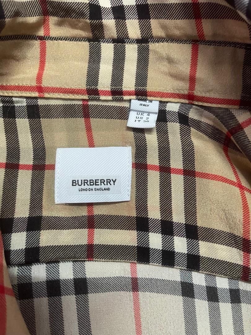 Burberry Burberry Vintage Checkered Silk and Cotton Shirt Dress Size M / US 6-8 / IT 42-44 - 21 Thumbnail