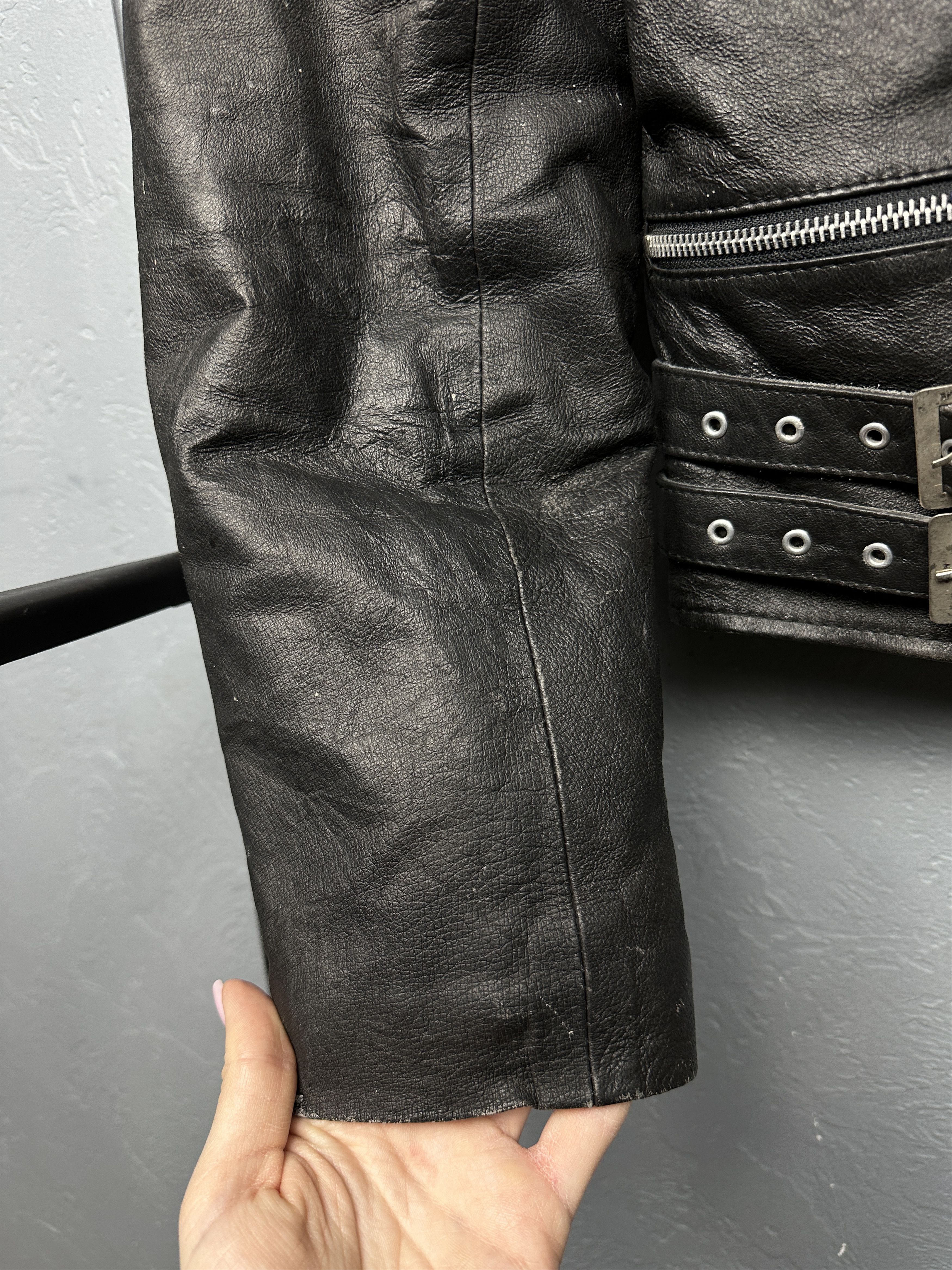 Genuine Leather 90s Vintage Mens Biker Leather Jacket Y2K Size US M / EU 48-50 / 2 - 10 Thumbnail